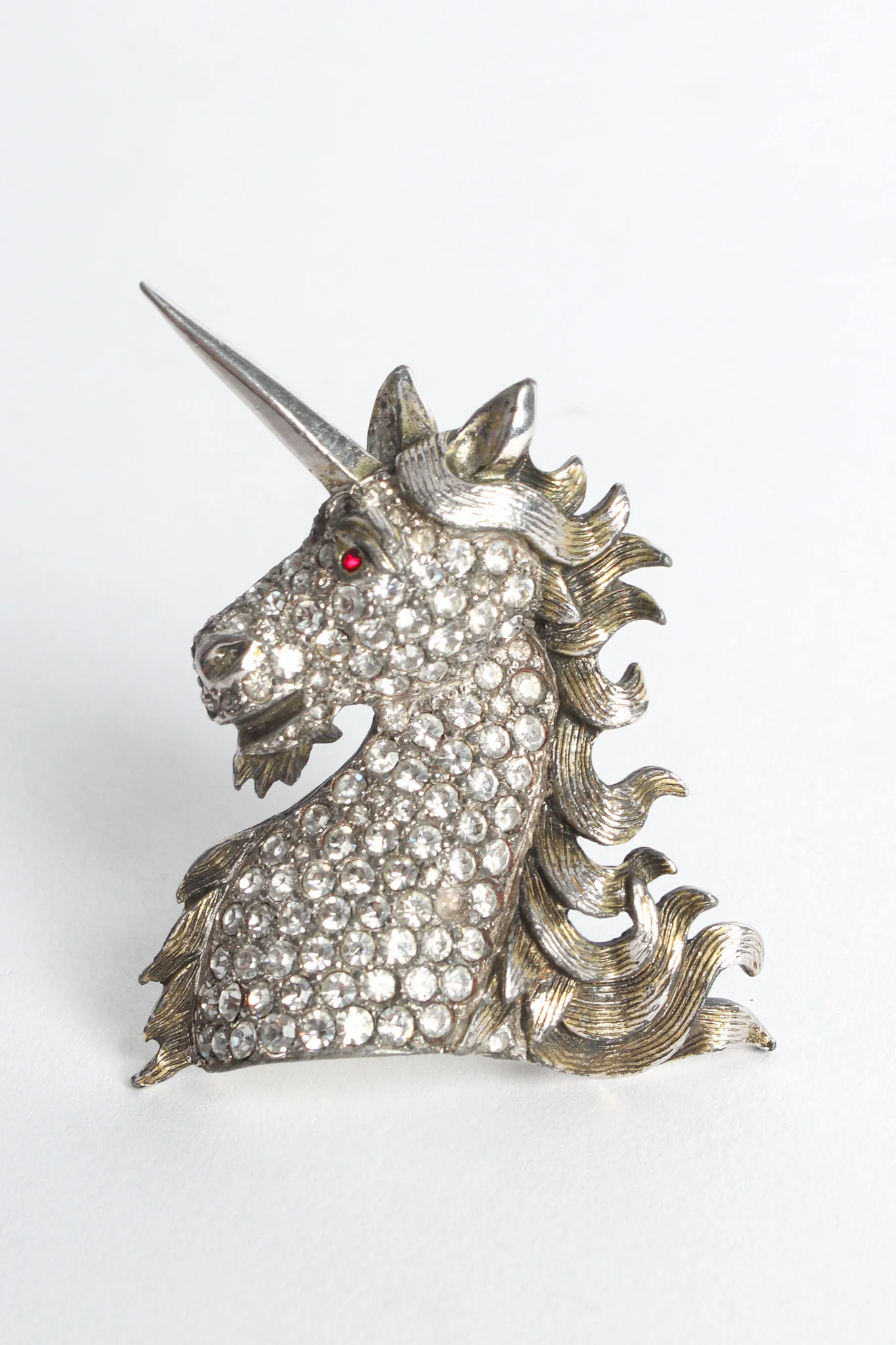 1952 Unicorn Crystal Brooch