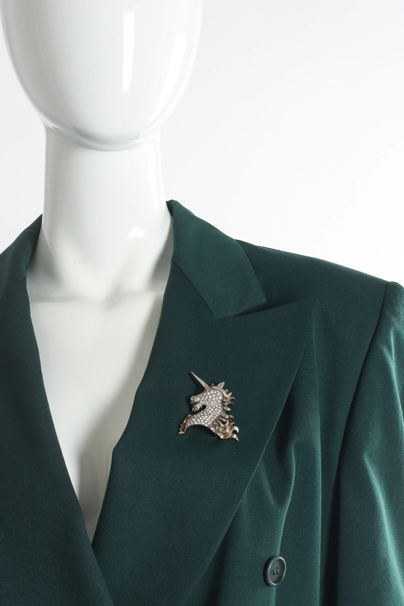 1952 Unicorn Crystal Brooch - Image 2
