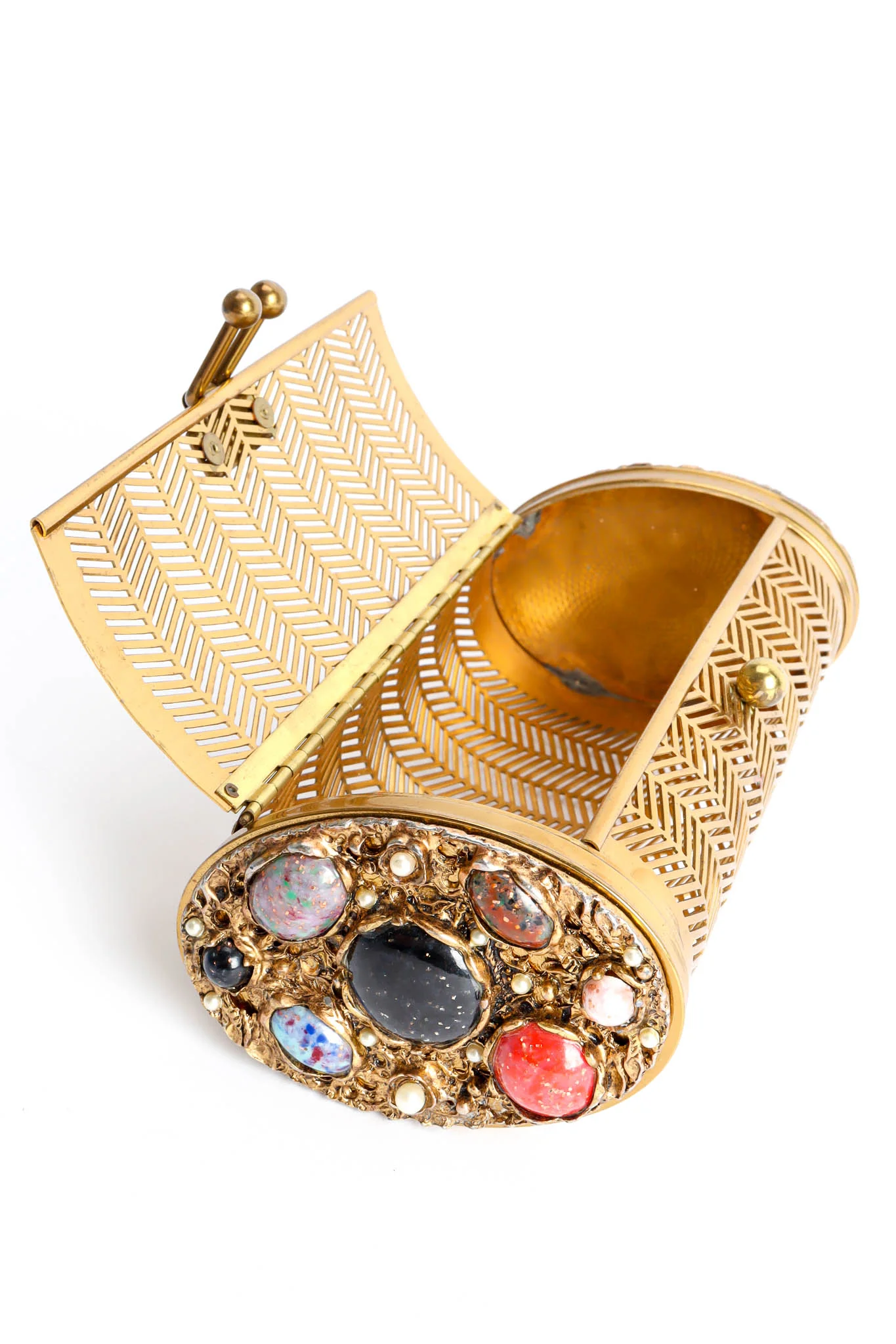 1960s Stone Chevron Cage Clutch - Image 8