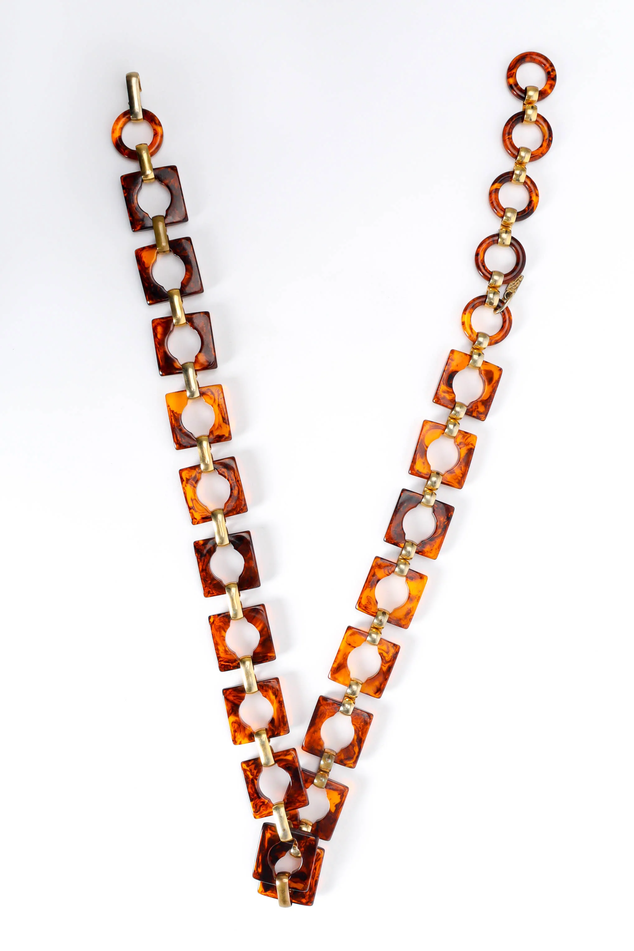 1970s Tortoise Square Link Belt - Image 3