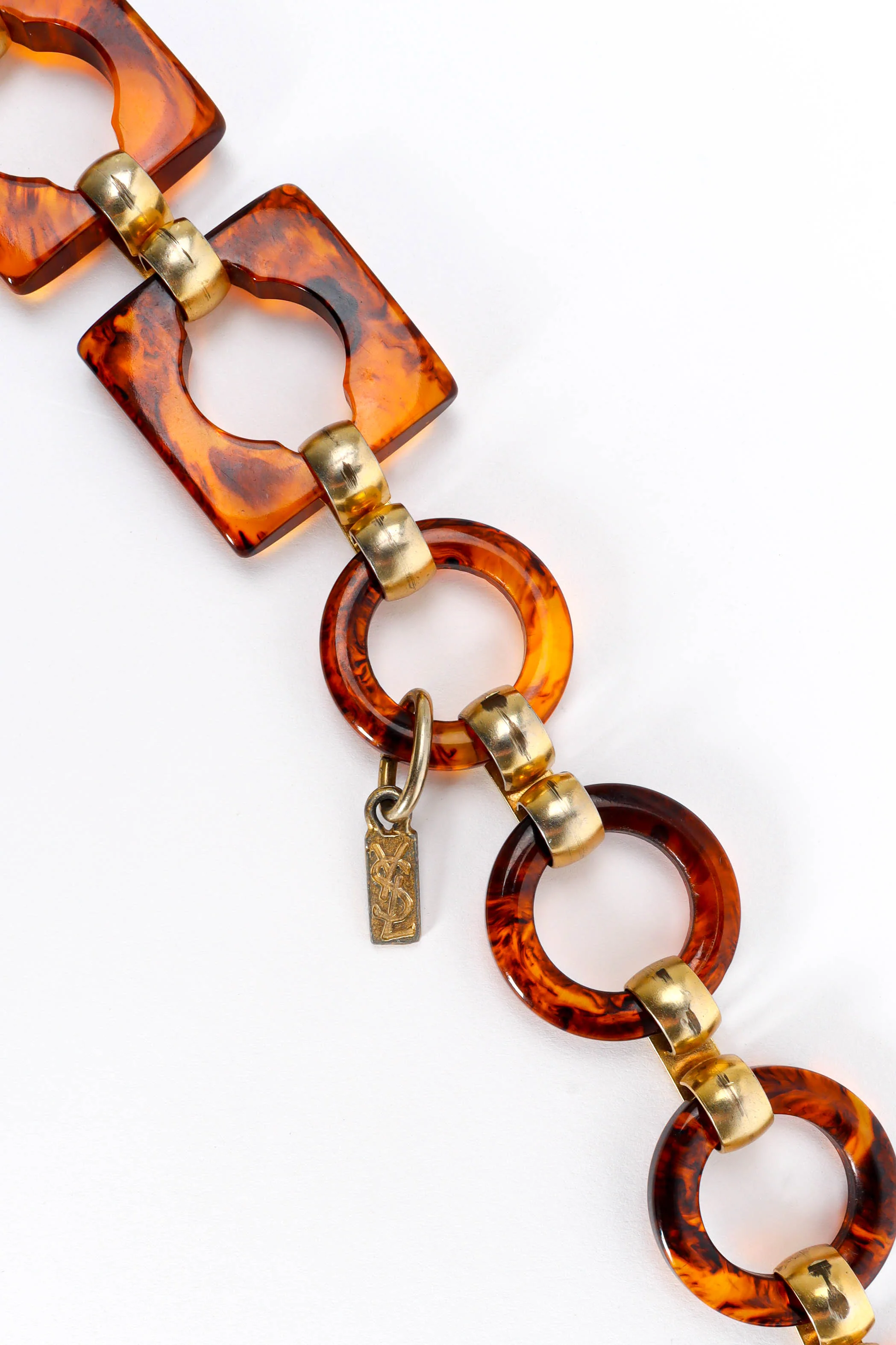 1970s Tortoise Square Link Belt - Image 4
