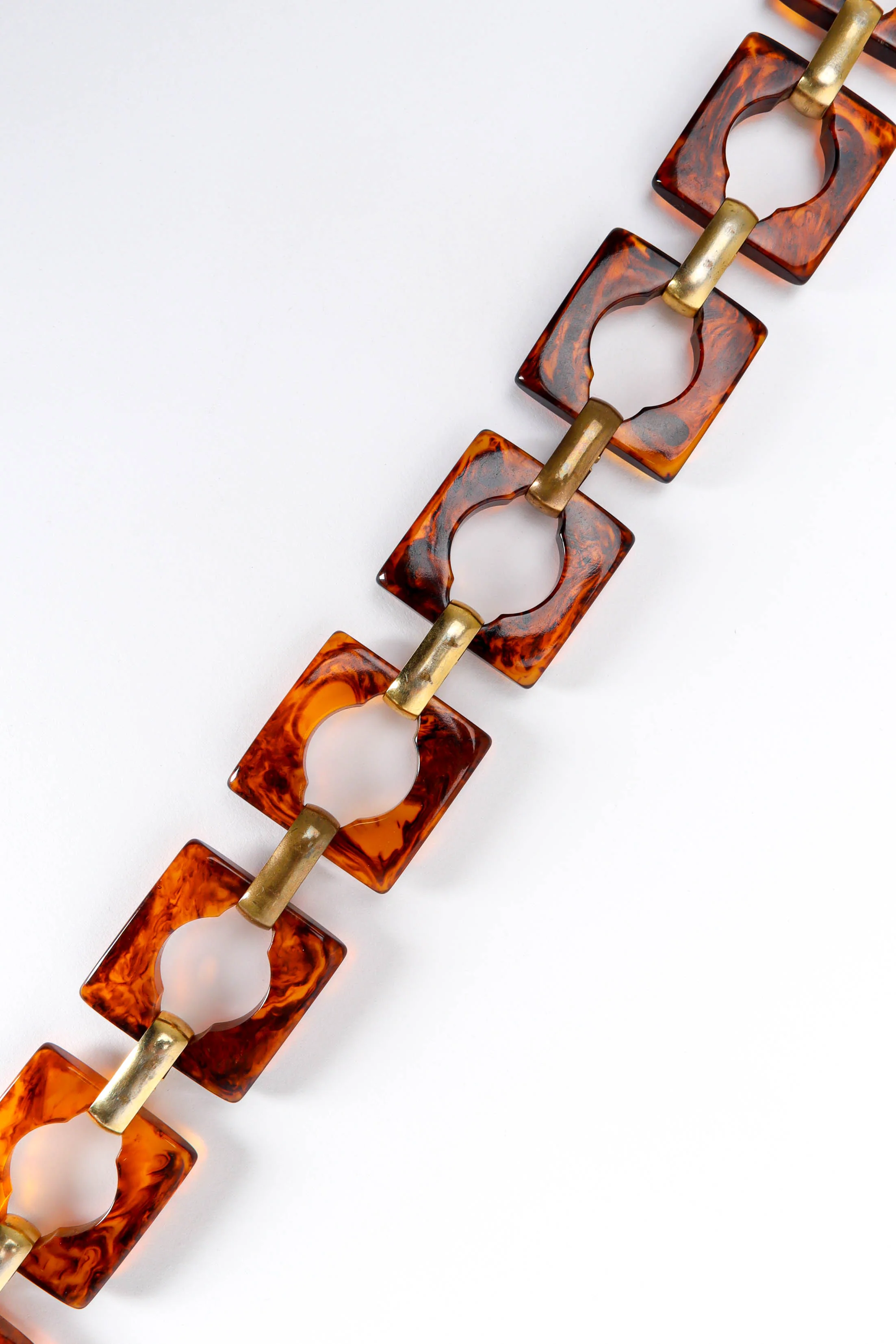1970s Tortoise Square Link Belt - Image 7