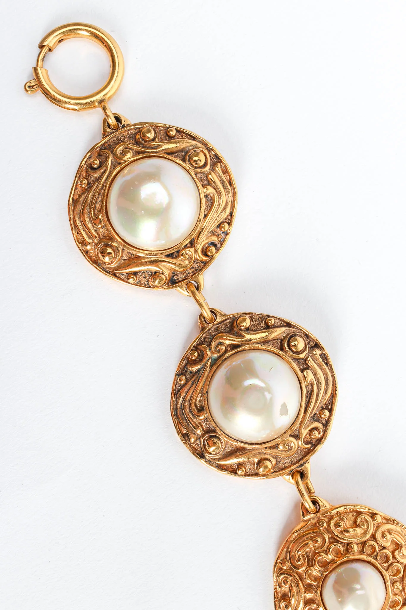 1980s Coin Pearl Charm Bracelet - Image 6