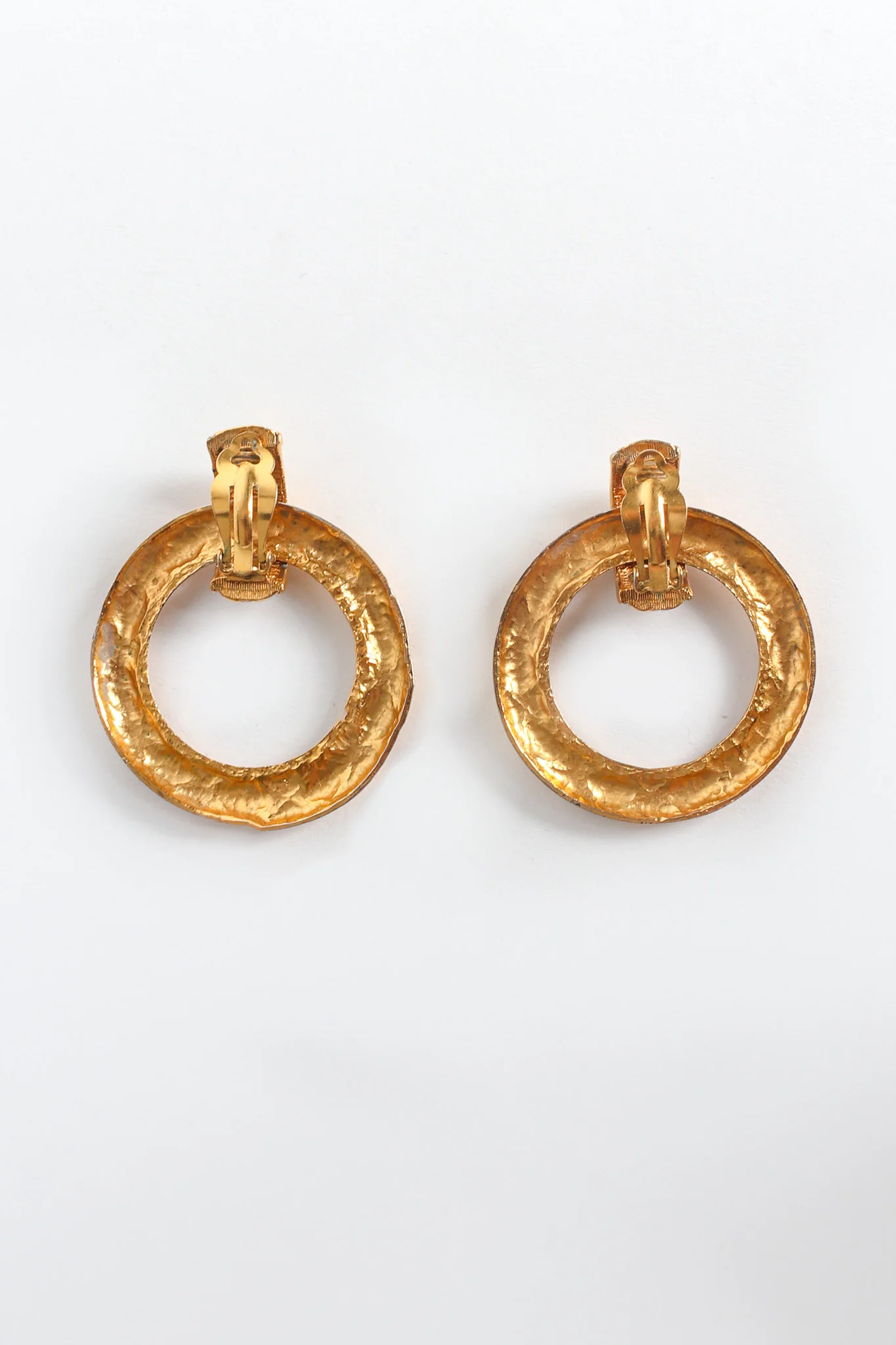 1980s Quilt Pattern Hoop Multi Earrings - Image 6