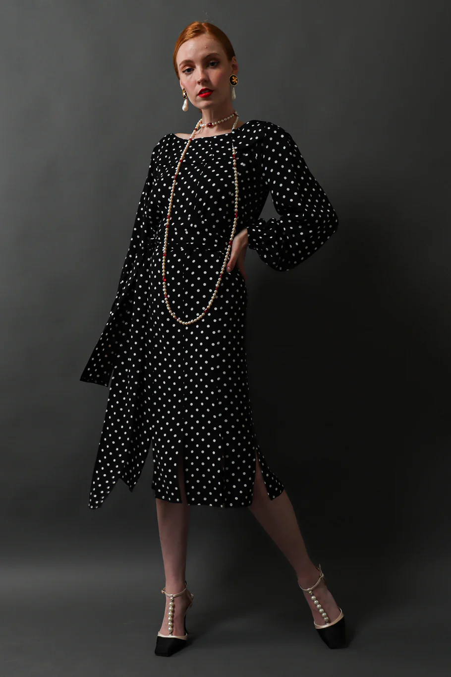 1981 S/S Polka Dot Carwash Dress - Image 2