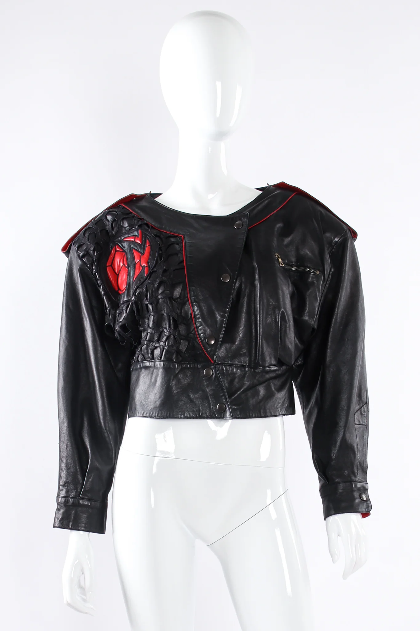 1984 S/S Cropped Leather Jacket - Image 2