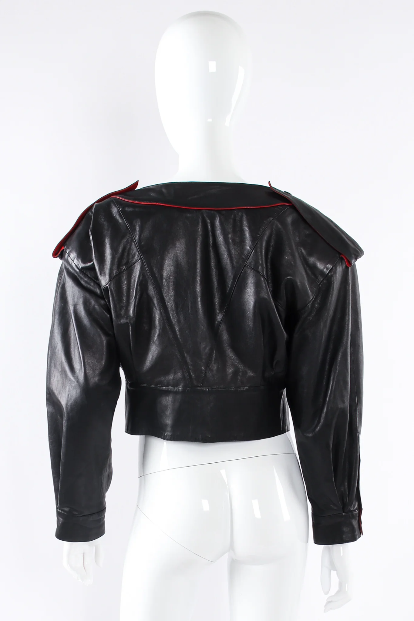 1984 S/S Cropped Leather Jacket - Image 4