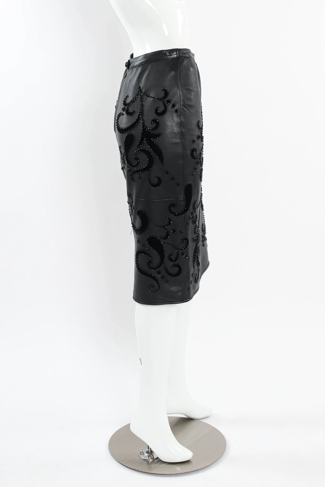 Leather Fleur Beaded Top & Skirt Set - Image 11