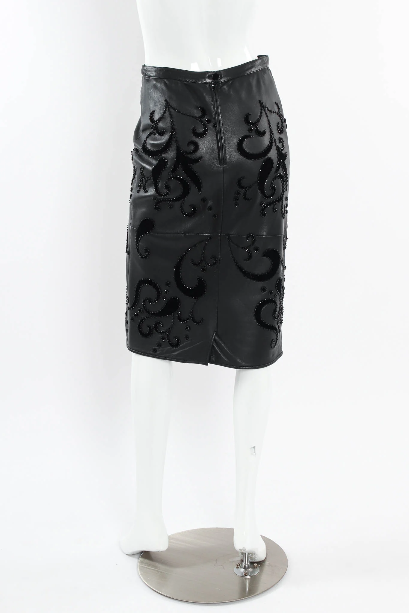 Leather Fleur Beaded Top & Skirt Set - Image 12