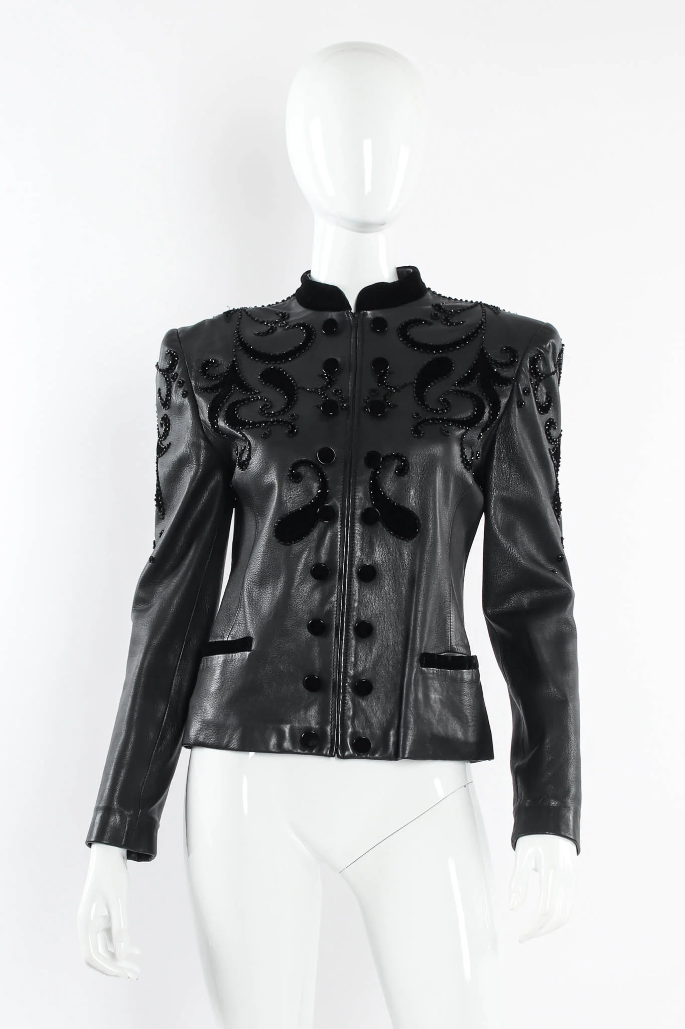 Leather Fleur Beaded Top & Skirt Set - Image 6