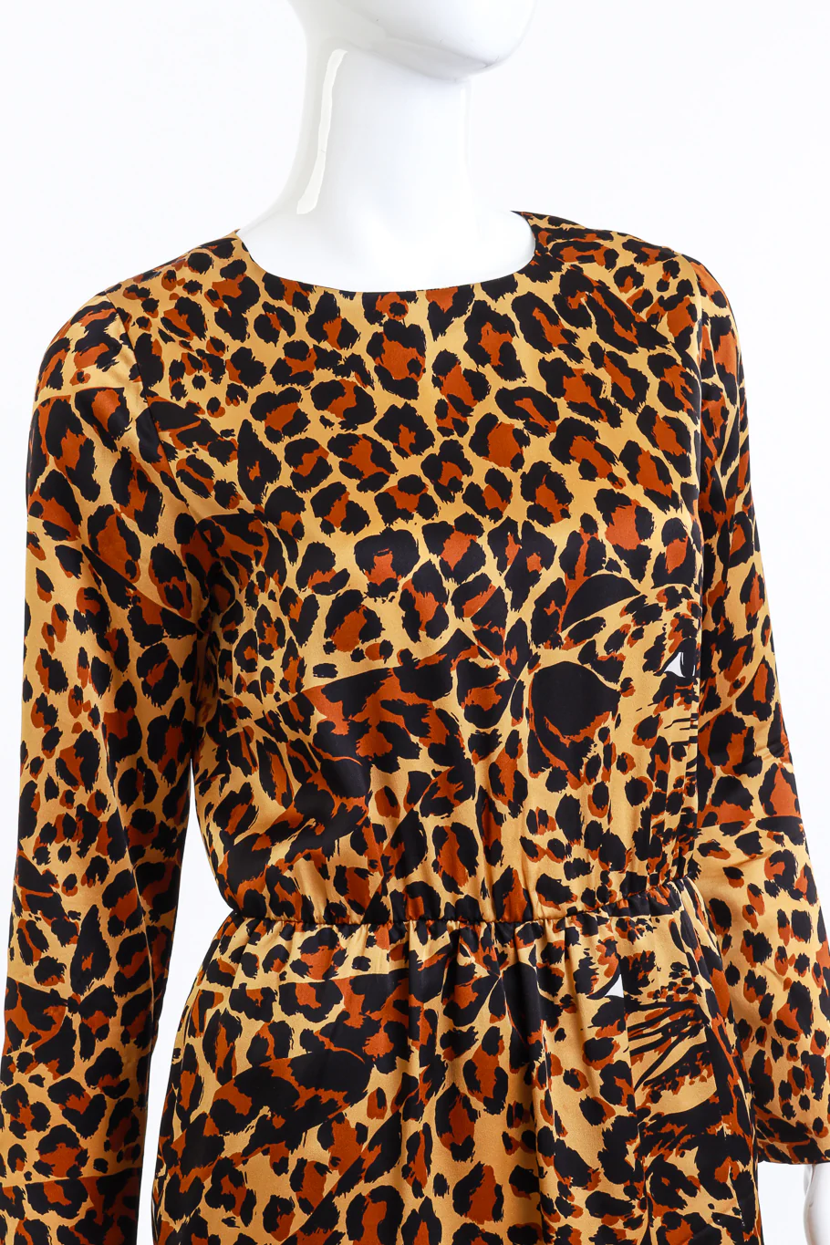 1986 F/W Leopard Print Silk Dress - Image 4