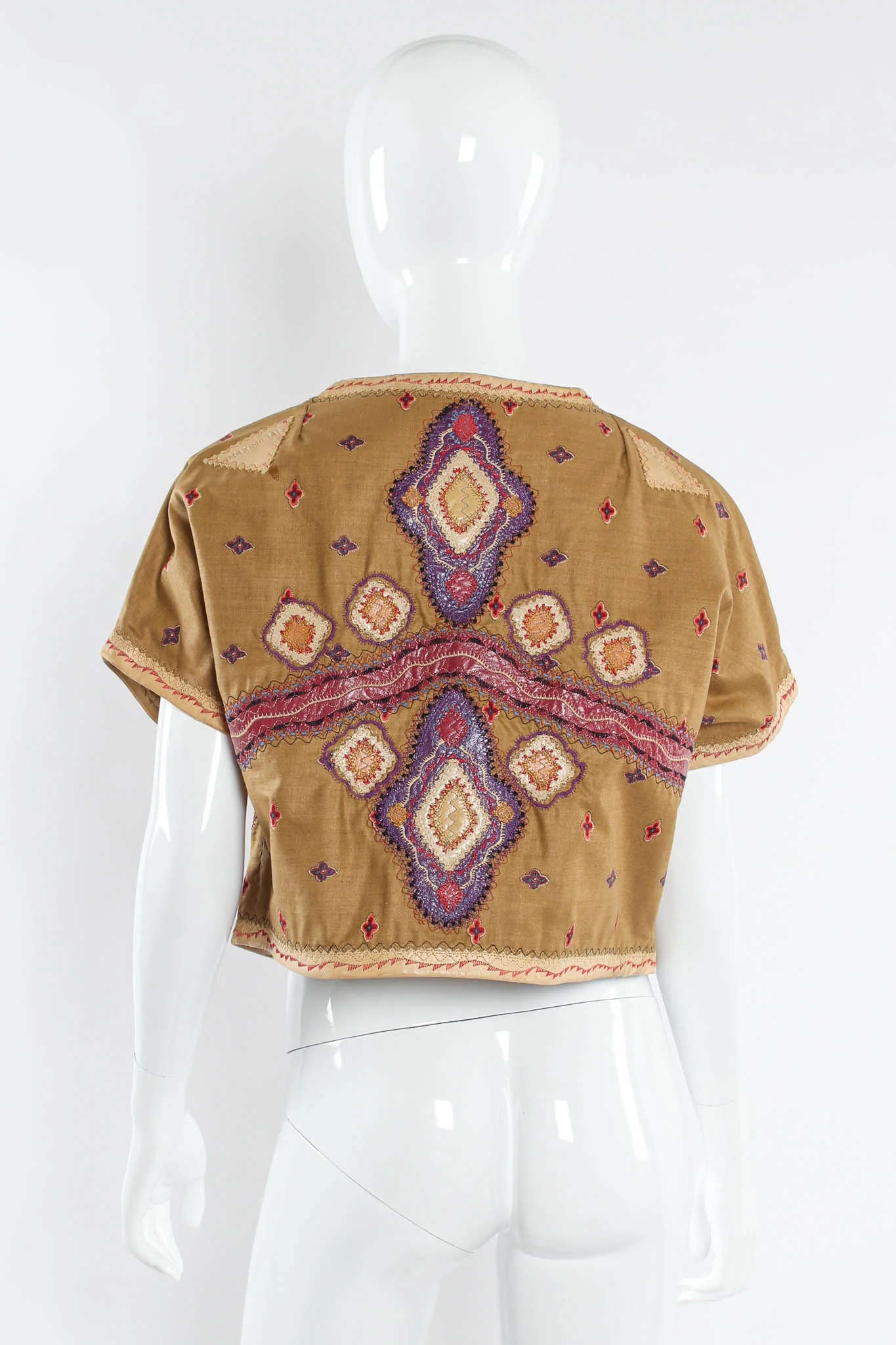 1987 Exotica Leather Patchwork Top - Image 2