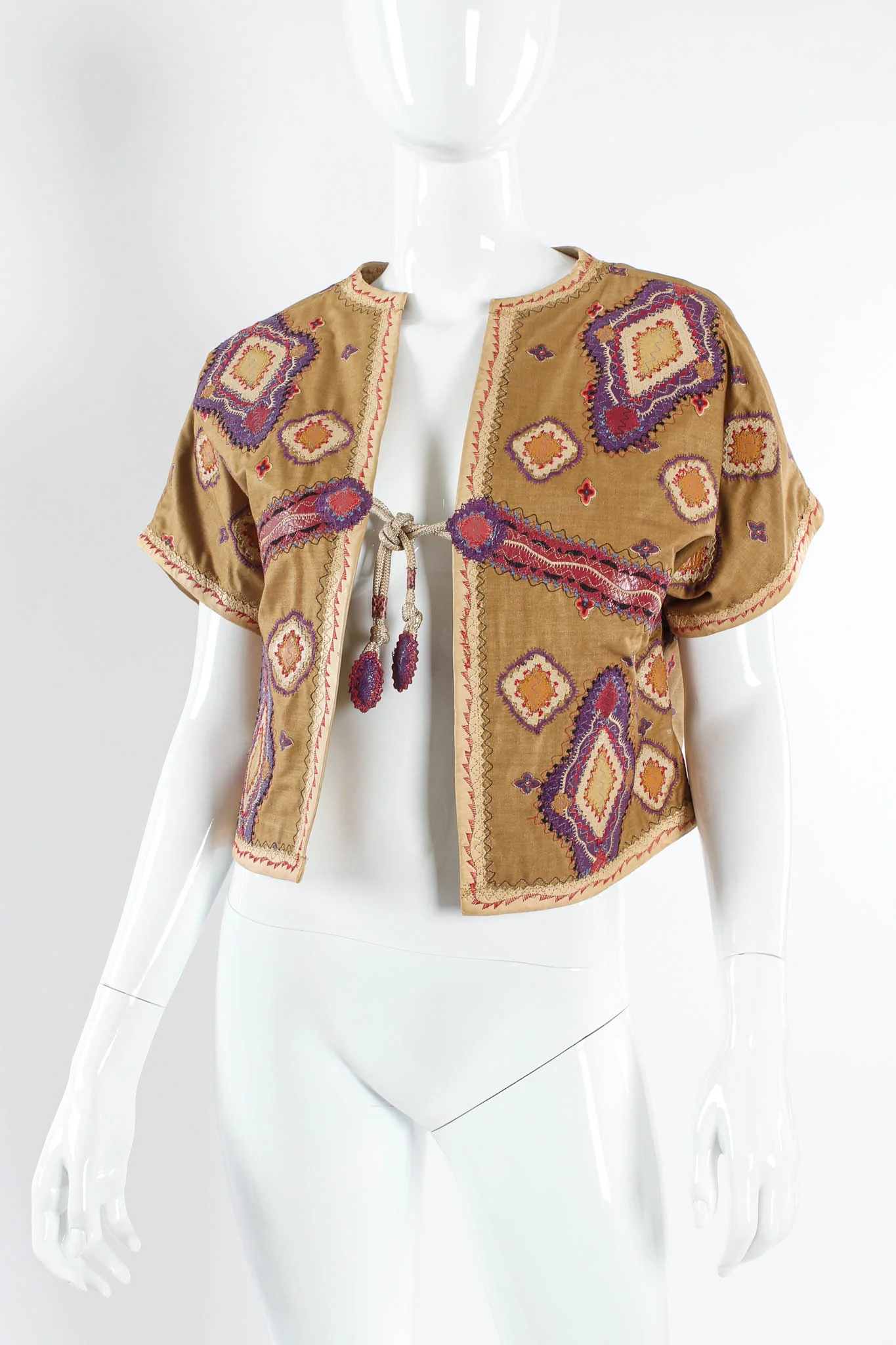 1987 Exotica Leather Patchwork Top - Image 4