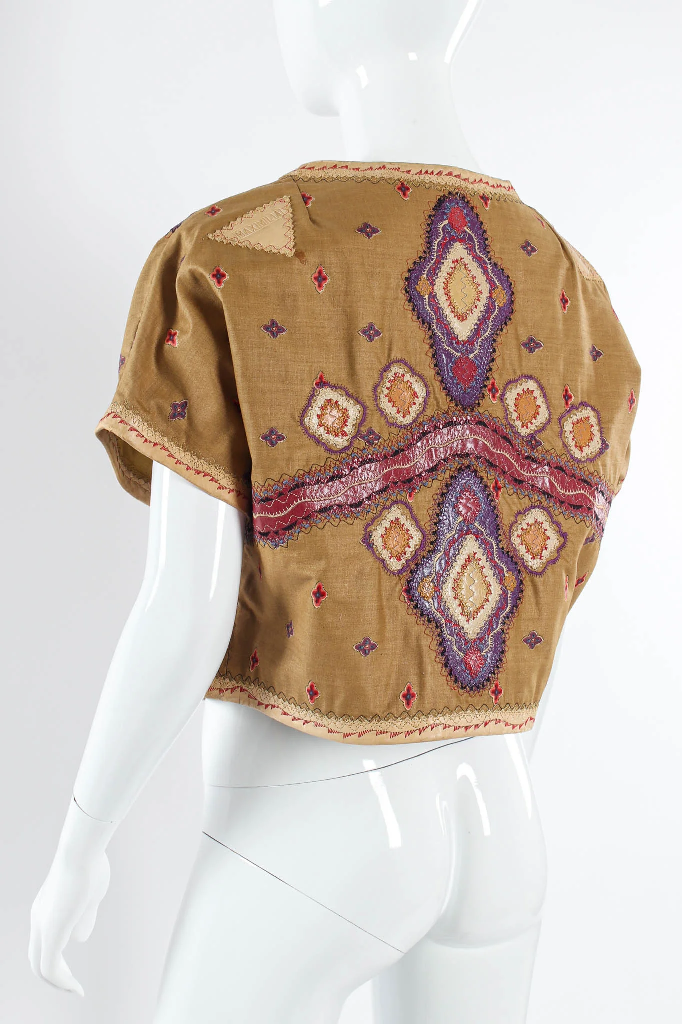 1987 Exotica Leather Patchwork Top - Image 5