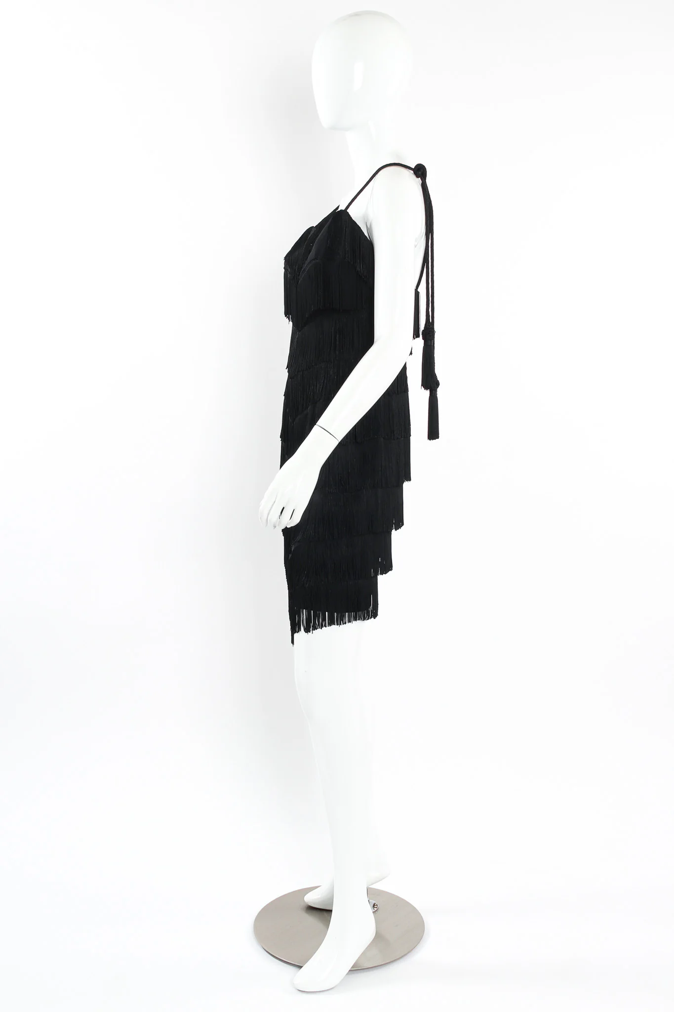 1990s Couture Fringe Flapper Dress - Image 4