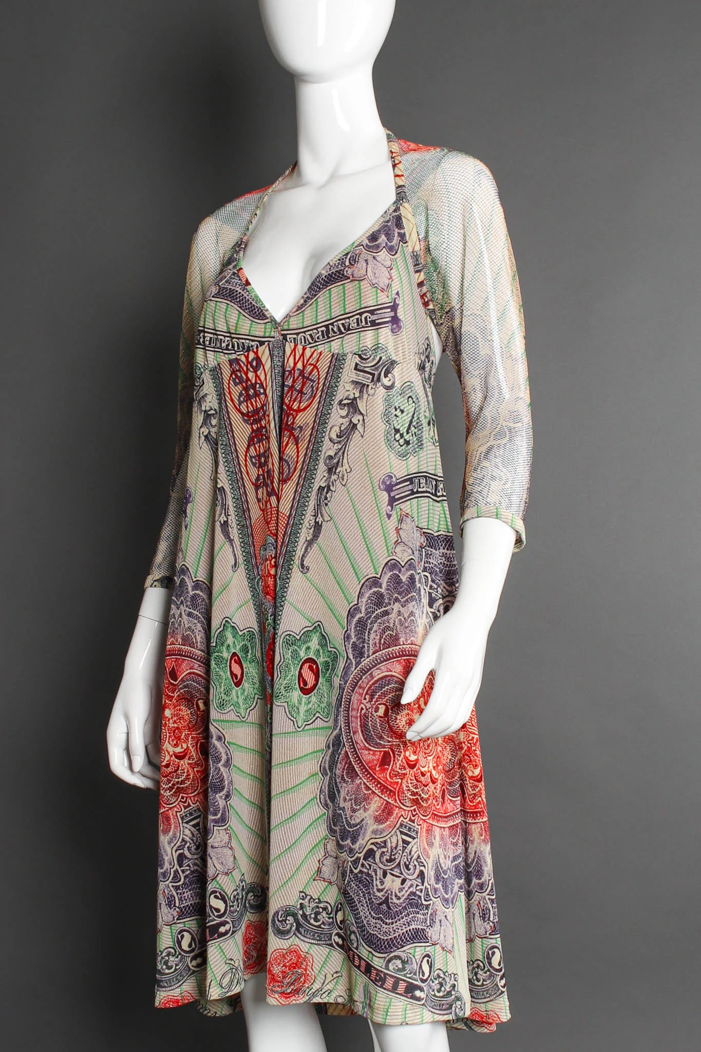 1990s Soleil Currency Mesh Dress - Image 4