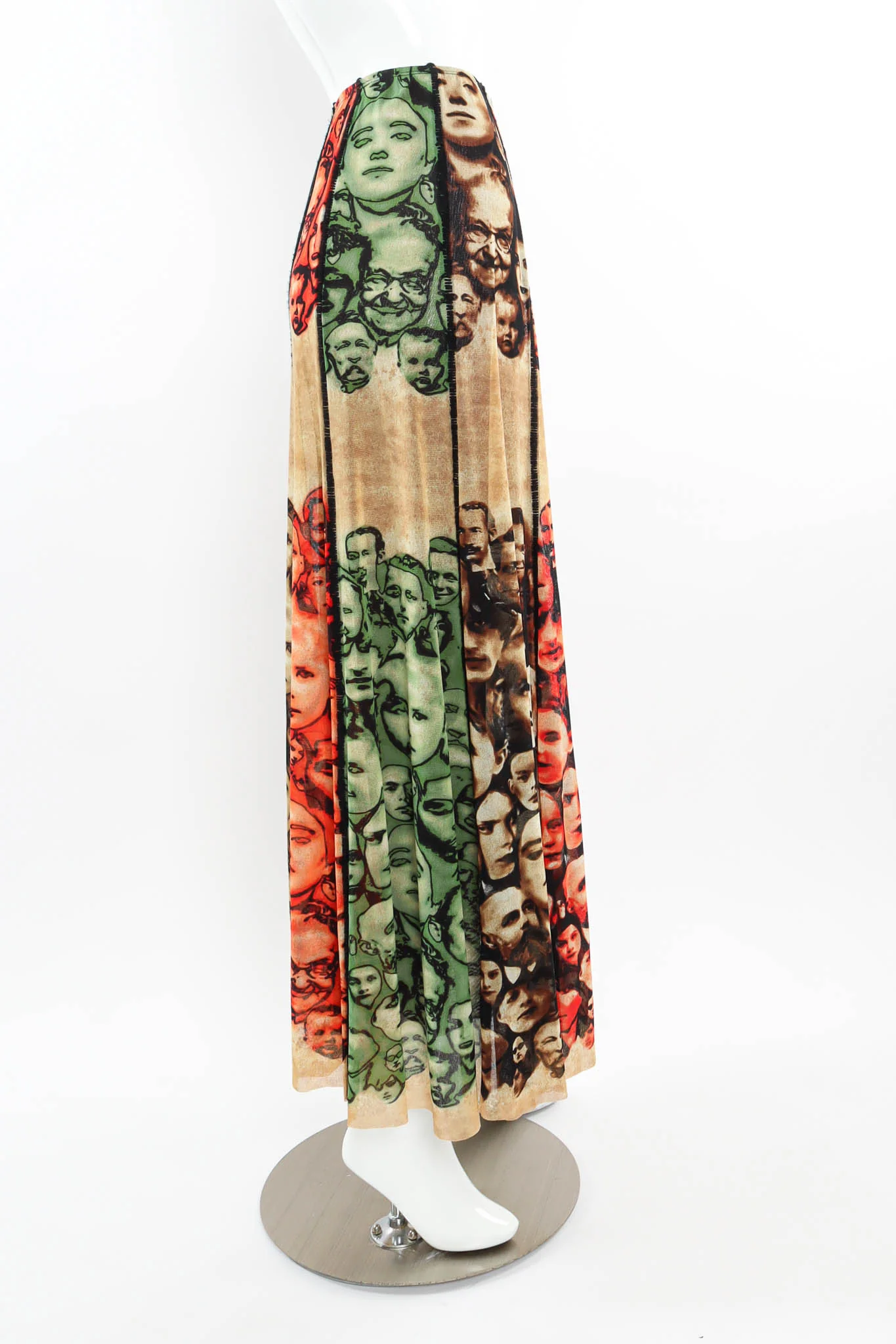 1990s Maille Iconic Faces Mesh Skirt - Image 4