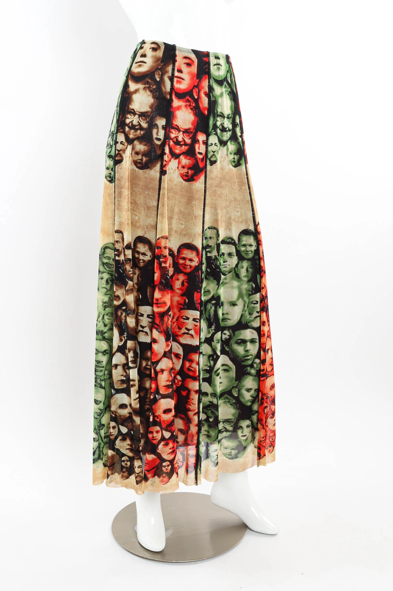 1990s Maille Iconic Faces Mesh Skirt - Image 5