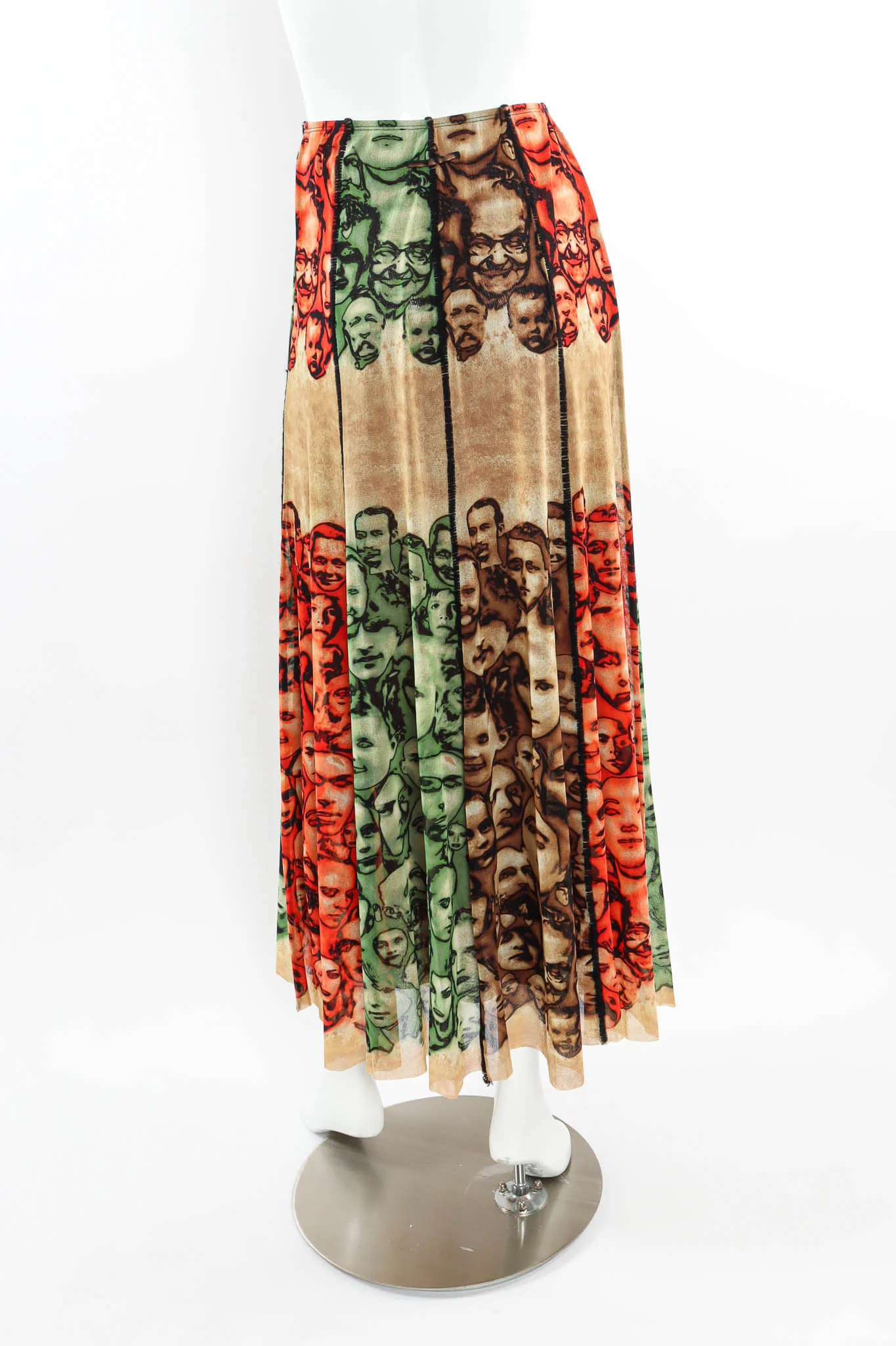 1990s Maille Iconic Faces Mesh Skirt - Image 6