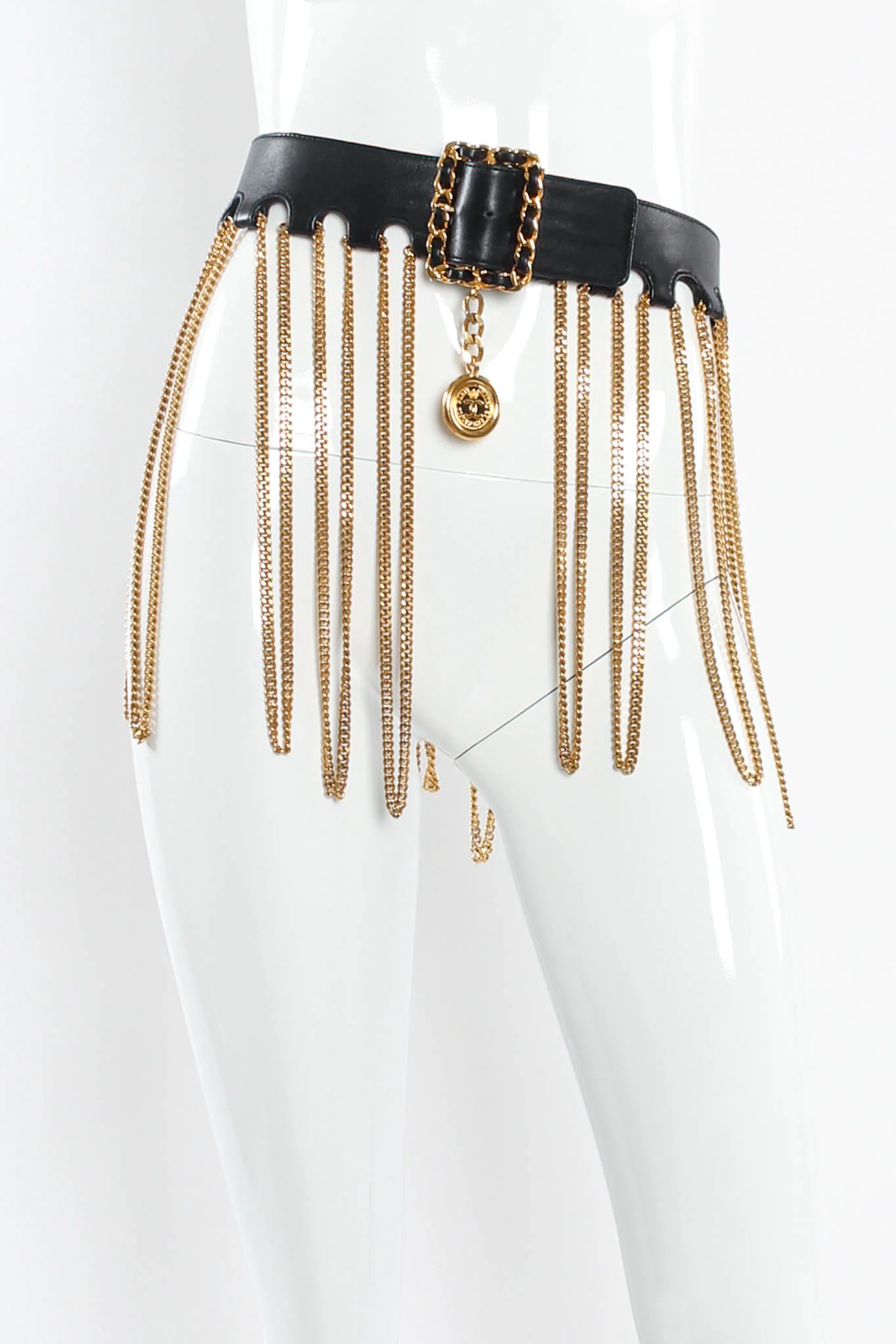1991 A/W Leather Multi Chain Drape Belt