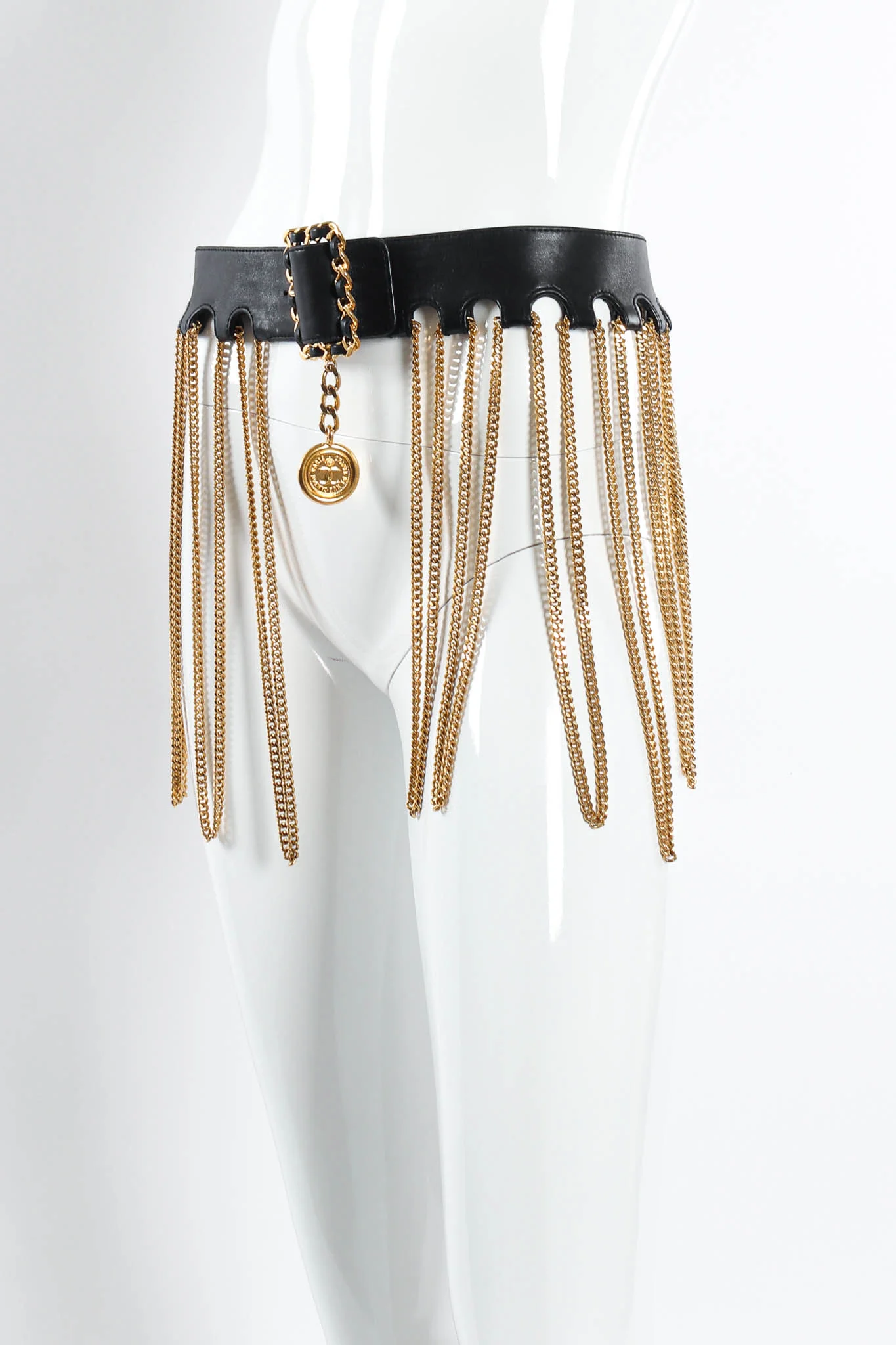 1991 A/W Leather Multi Chain Drape Belt - Image 3