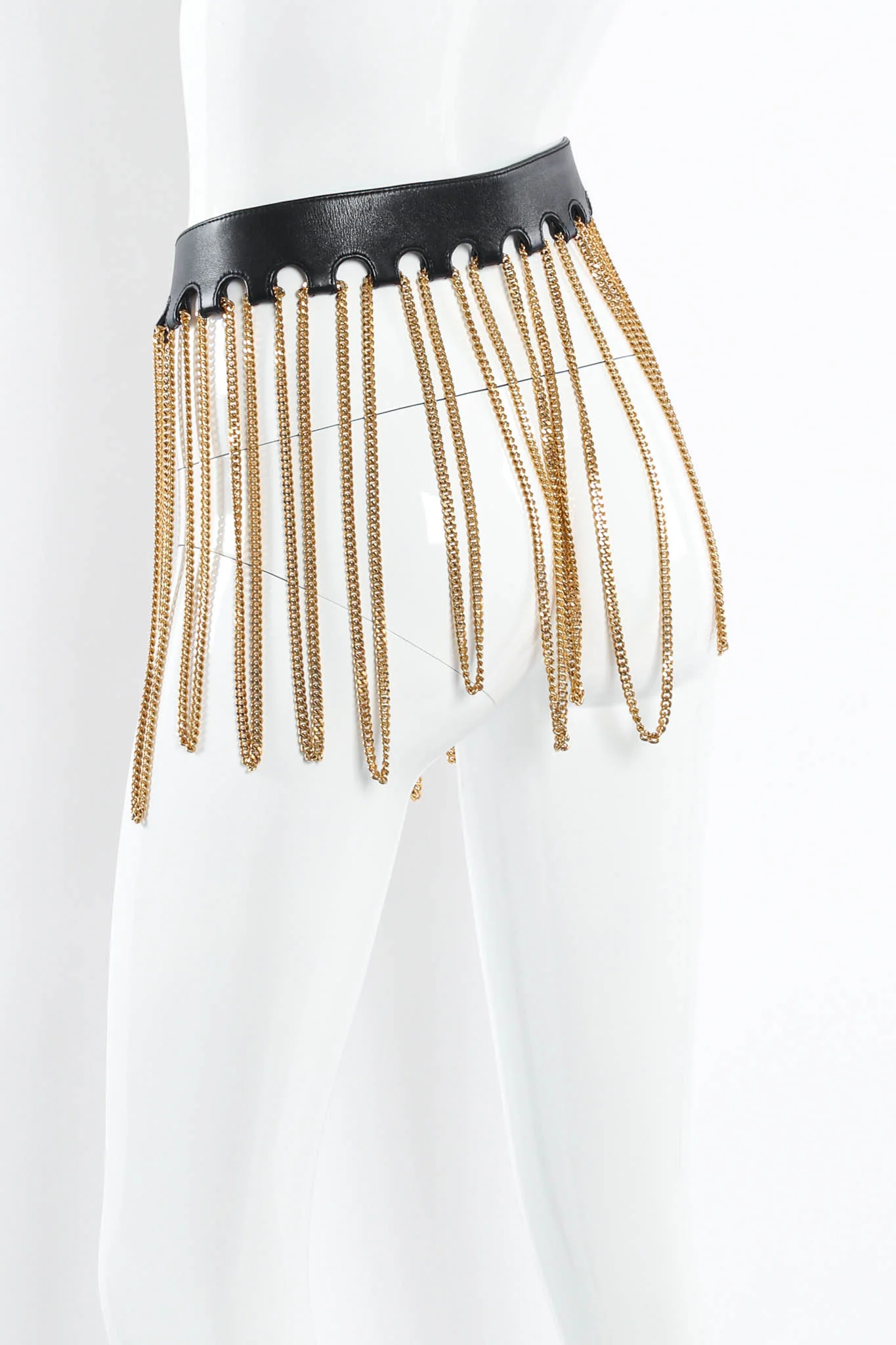 1991 A/W Leather Multi Chain Drape Belt - Image 4