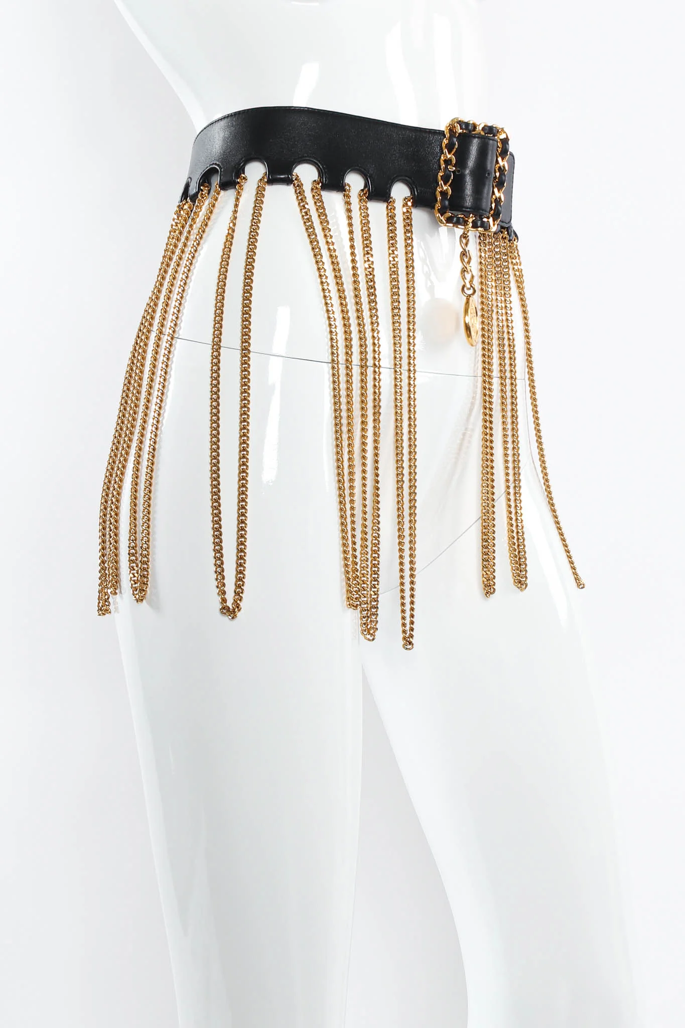 1991 A/W Leather Multi Chain Drape Belt - Image 5