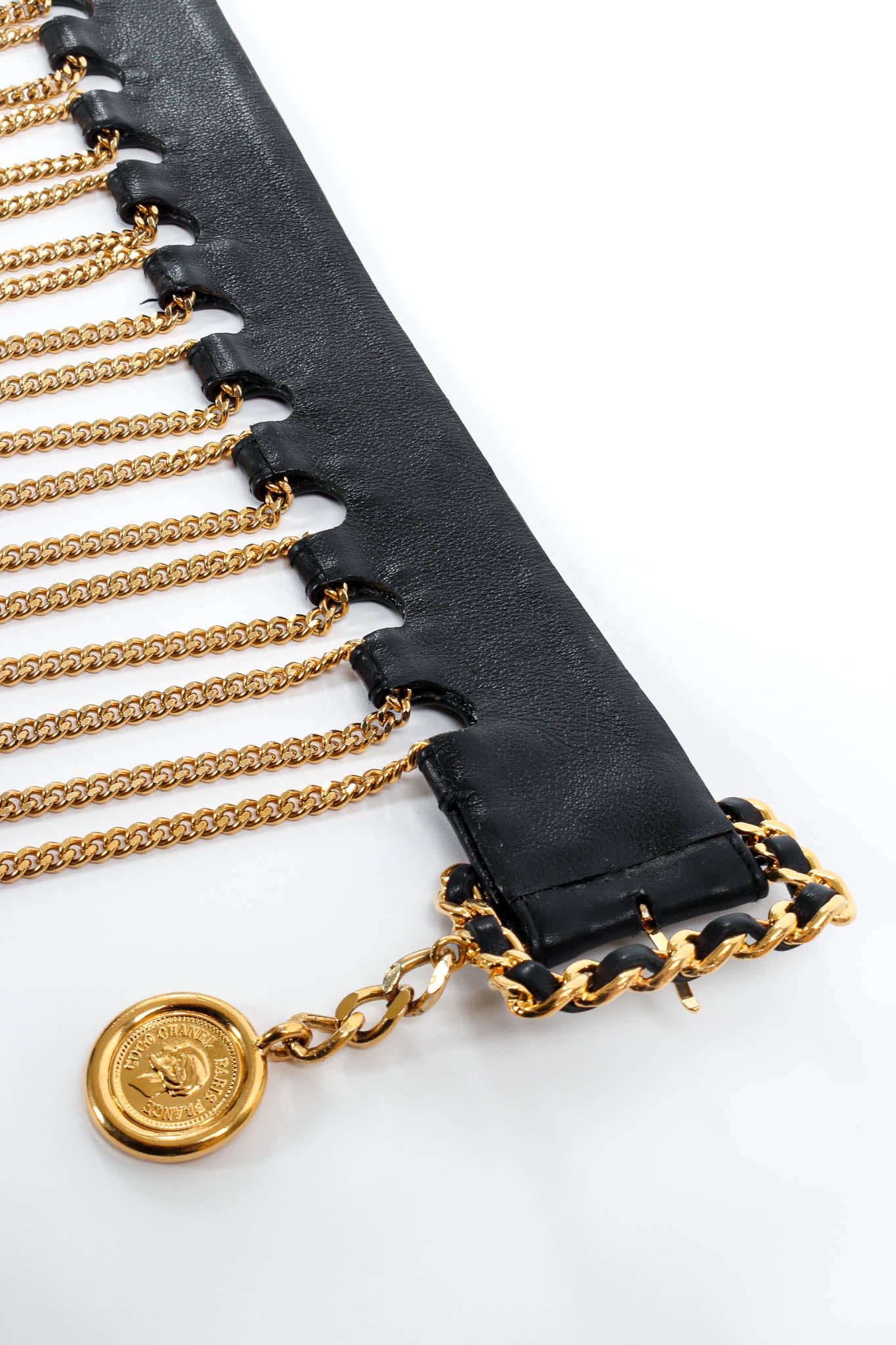 1991 A/W Leather Multi Chain Drape Belt - Image 7