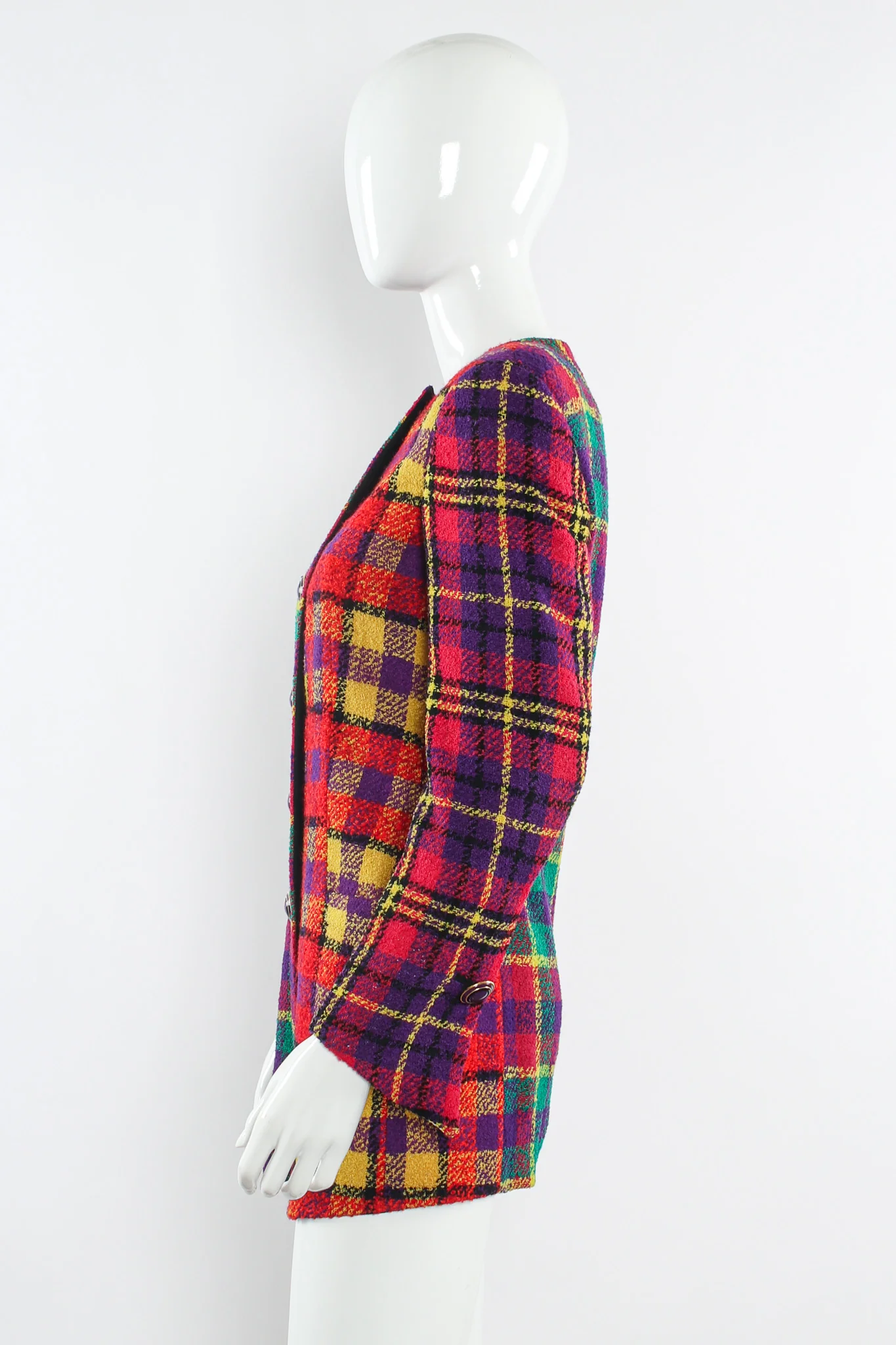 1991 A/W Rainbow Tartan Plaid Jacket - Image 4