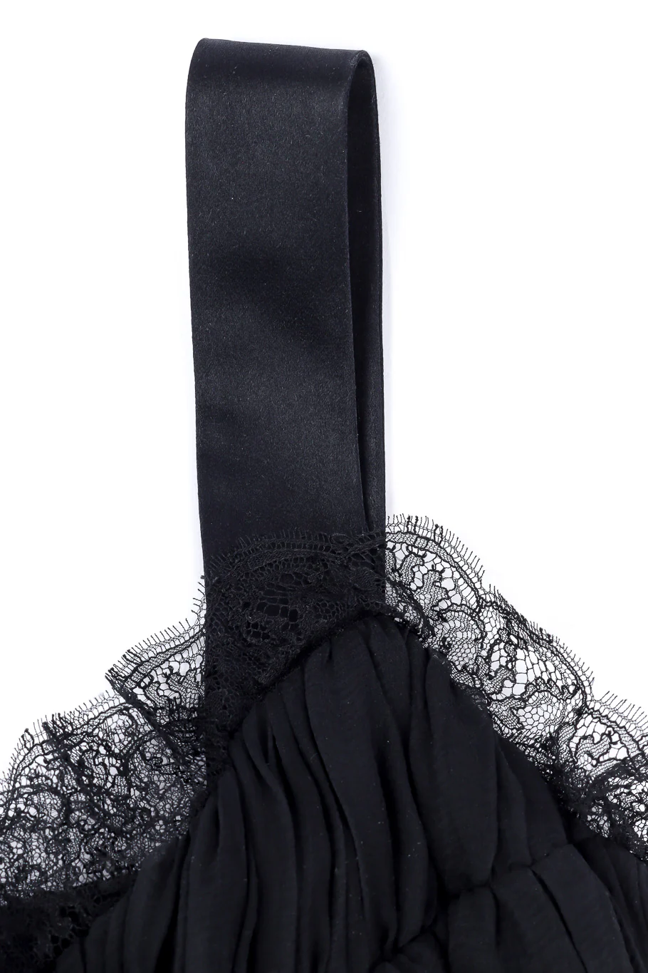 1991 S/S Silk Chiffon Lace Bow Dress - Image 8