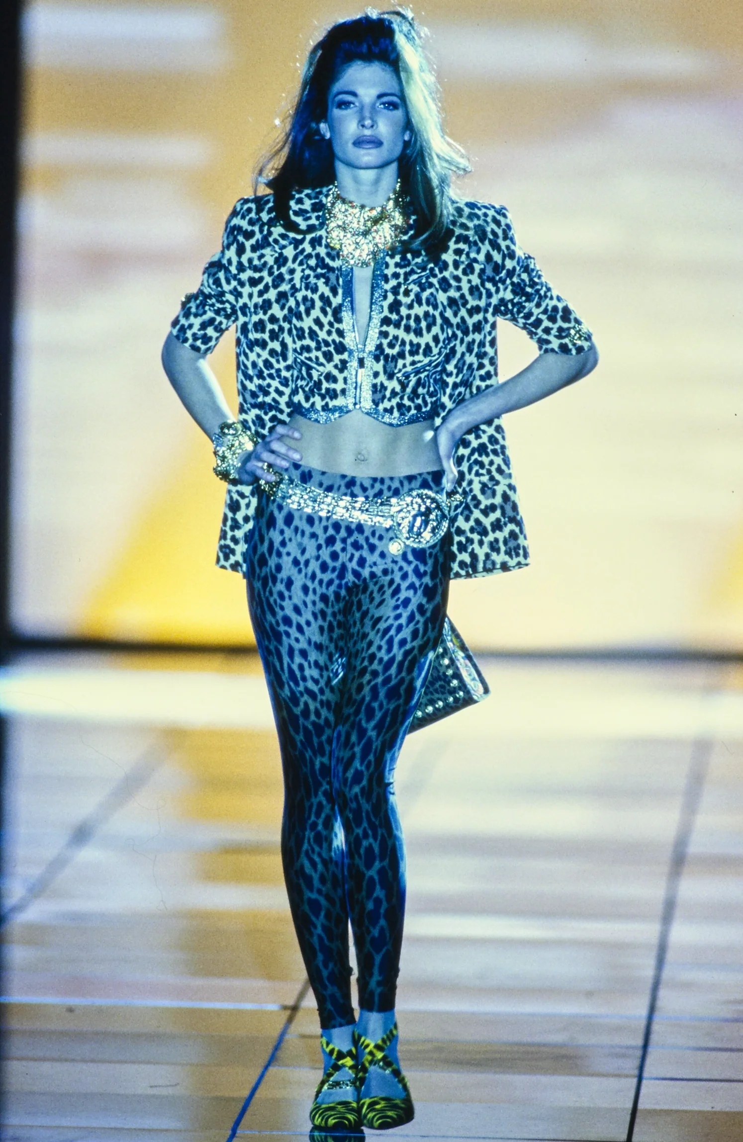 1992 S/S Silk Leopard Print Blazer - Image 3