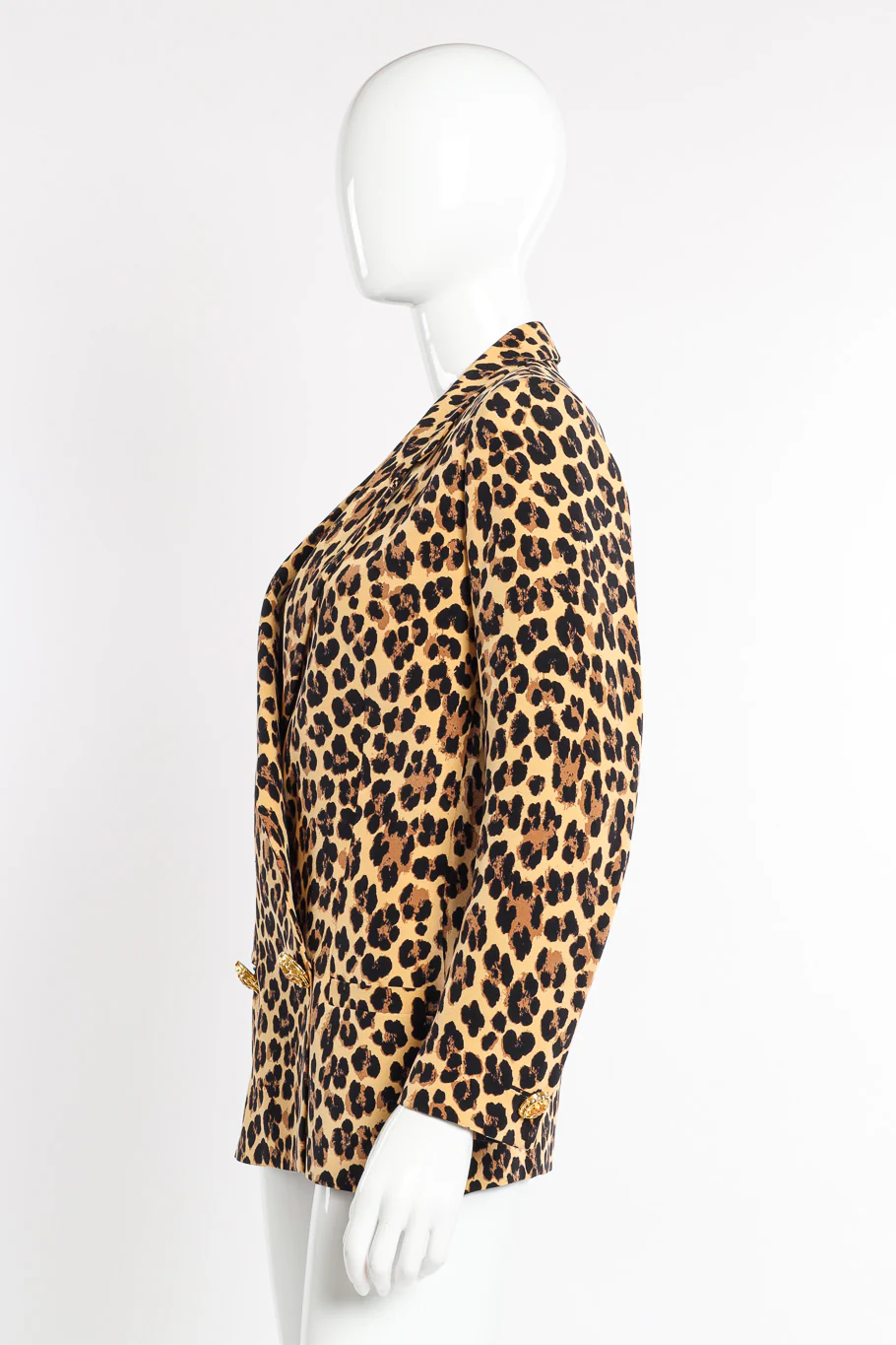 1992 S/S Silk Leopard Print Blazer - Image 5
