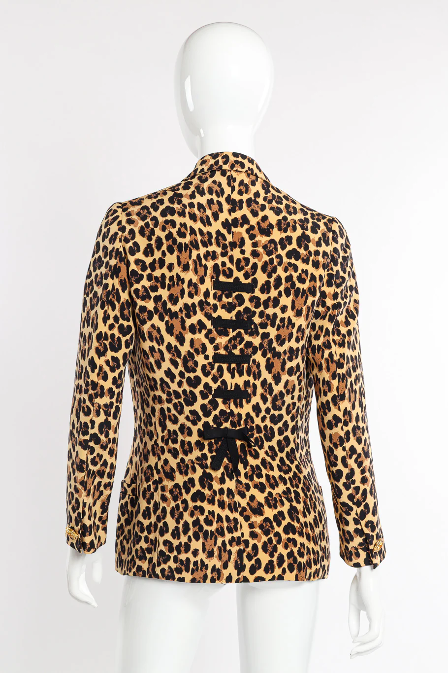 1992 S/S Silk Leopard Print Blazer - Image 6
