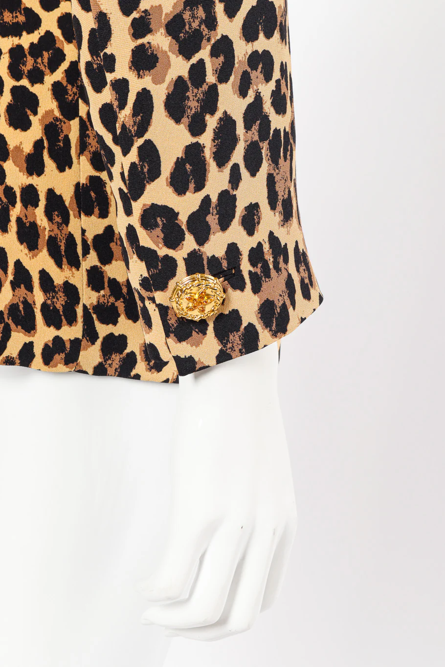 1992 S/S Silk Leopard Print Blazer - Image 7