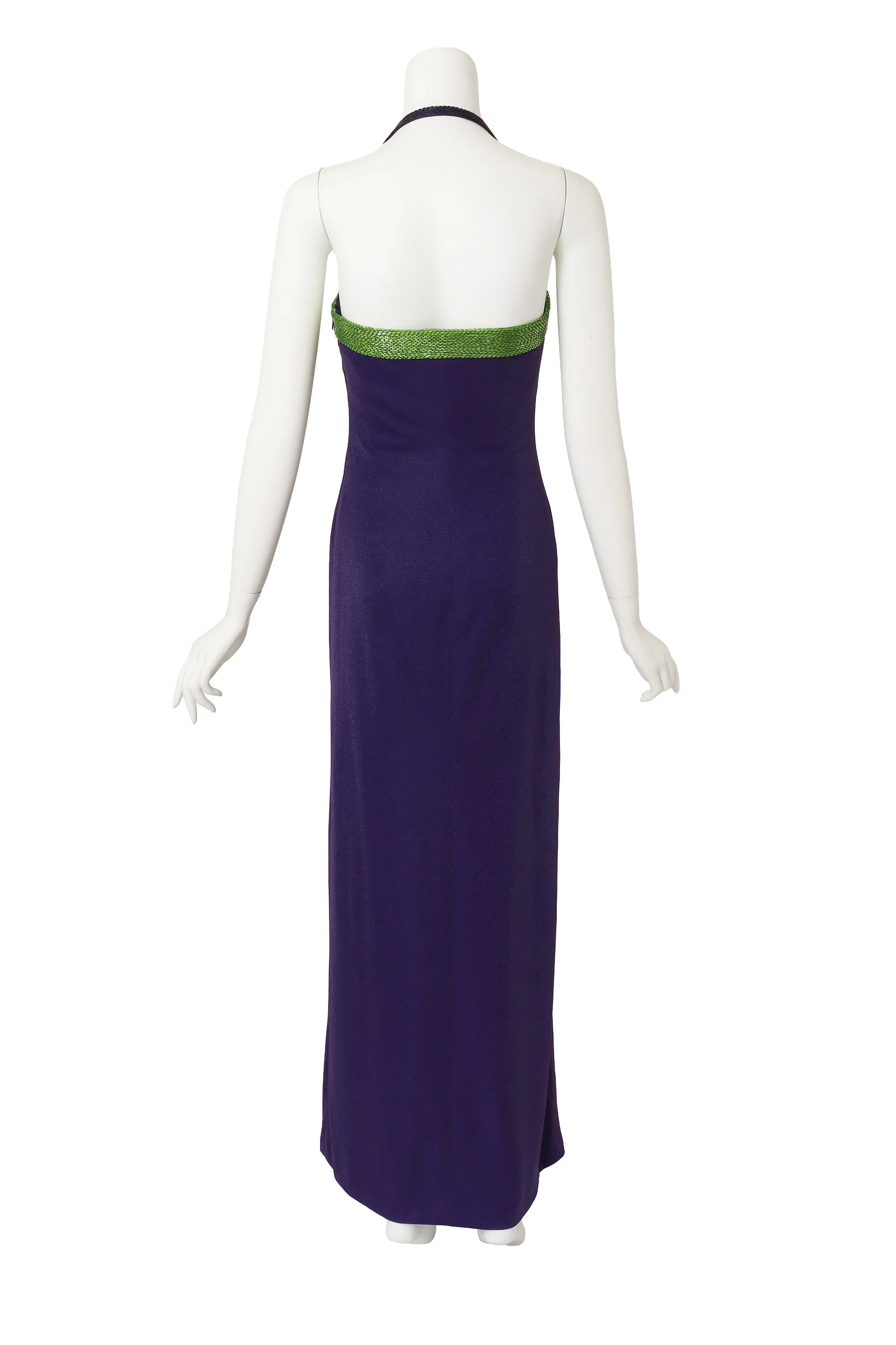 1997 F/W Beaded Metallic Halter Dress - Image 5