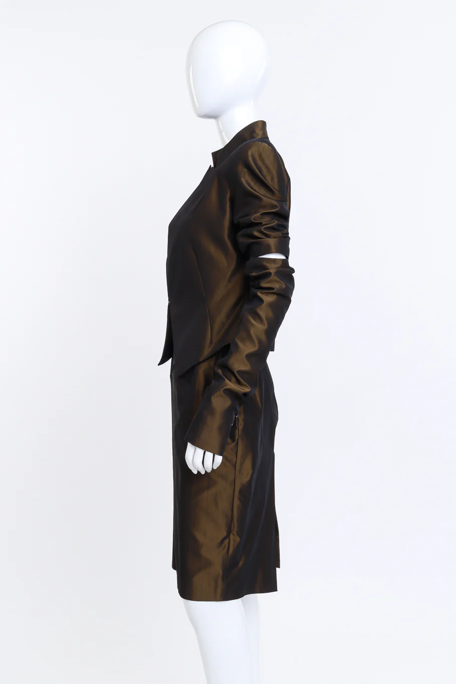 1997 S/S Taffeta Cutaway Jacket & Skirt Set - Image 3