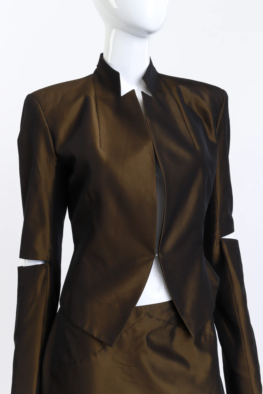 1997 S/S Taffeta Cutaway Jacket & Skirt Set - Image 5