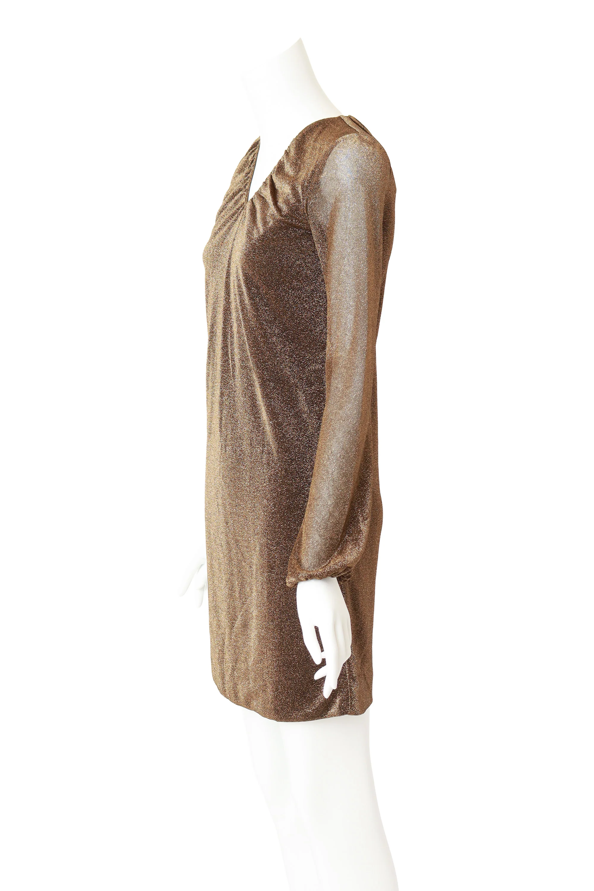 2000 F/W Metallic Gathered Mini Dress - Image 4