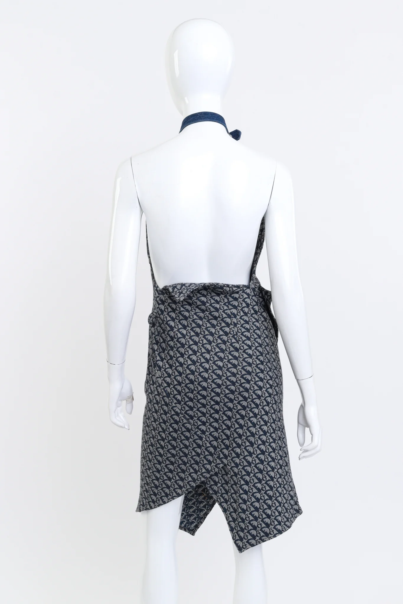 2000 S/S Denim Monogram Halter Dress - Image 3