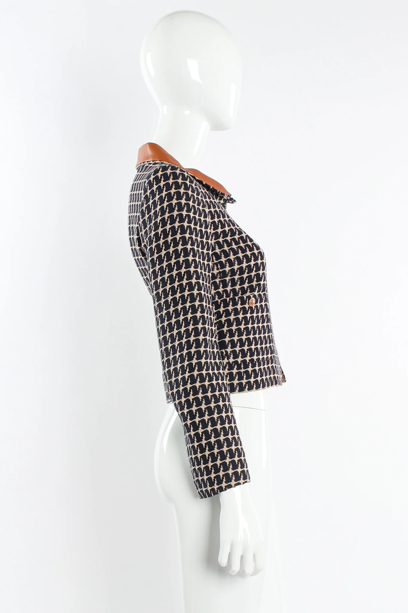 2001 S/S Herringbone Crop Jacket - Image 4