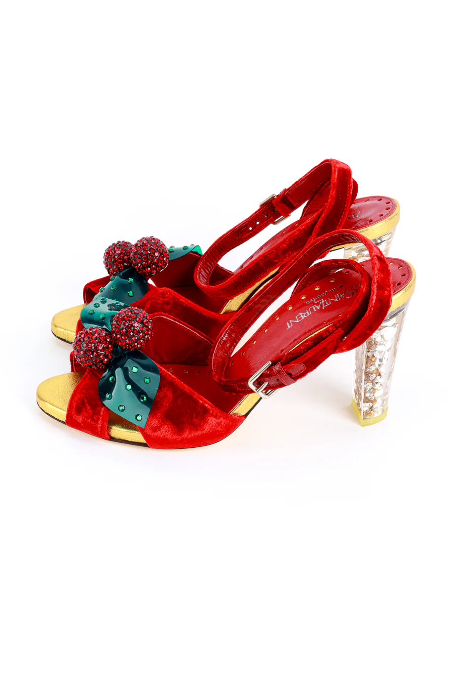 2003 F/W Cherry Velvet Sandals - Image 4