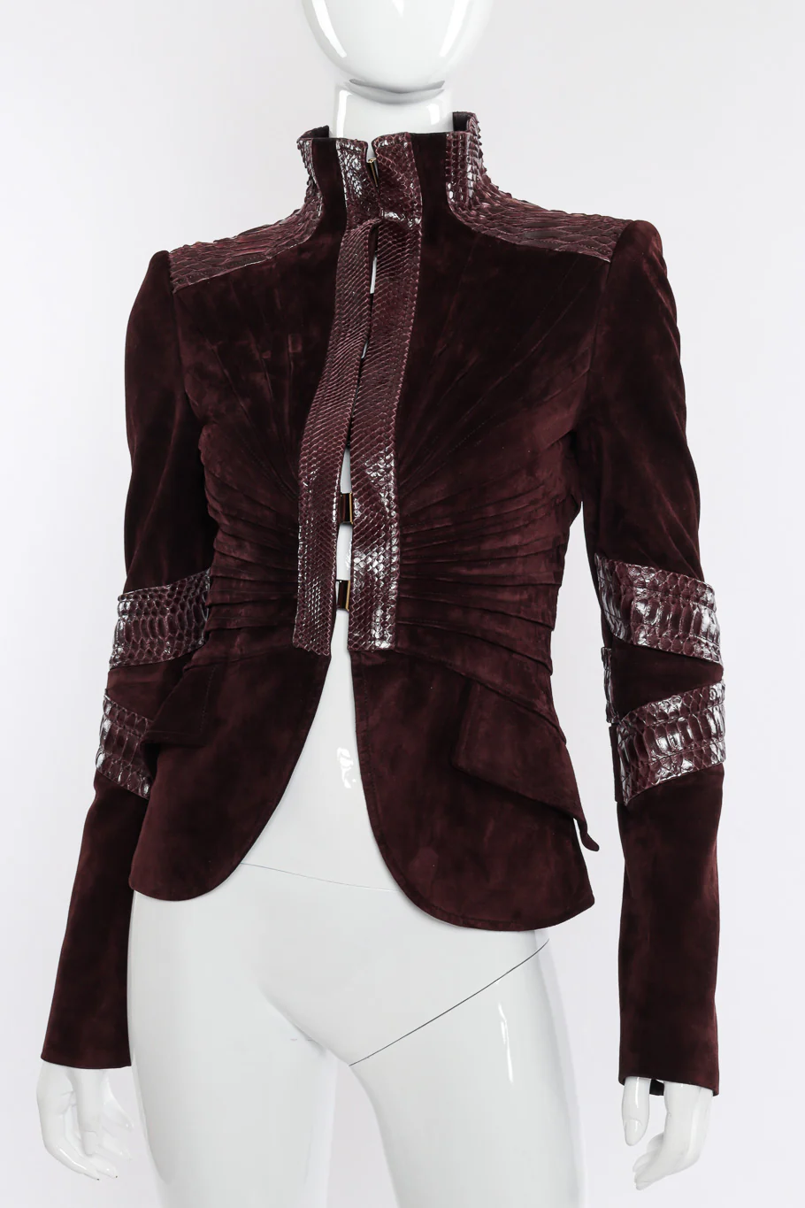 2004 F/W Suede Python Darted Jacket - Image 3