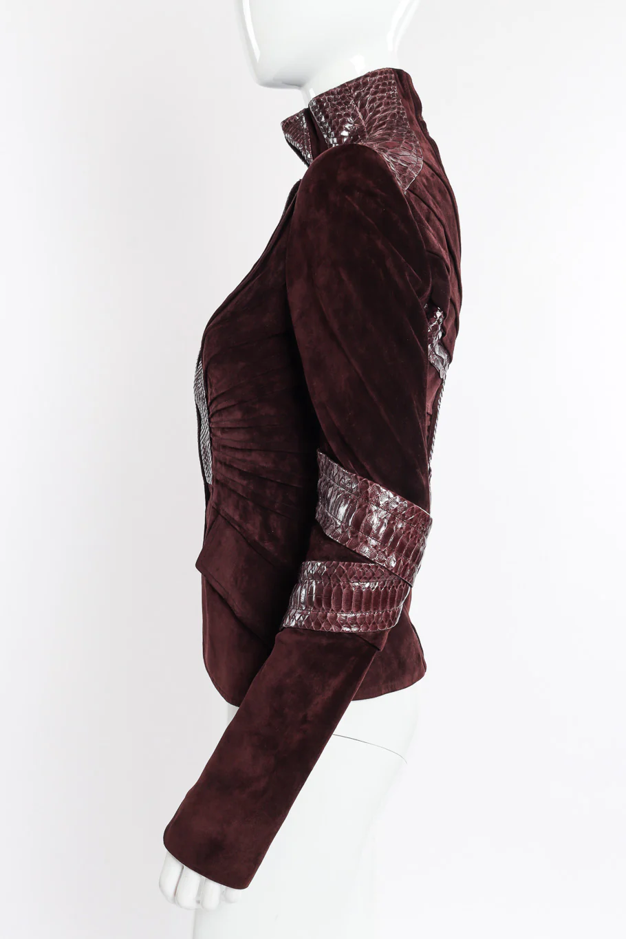 2004 F/W Suede Python Darted Jacket - Image 4