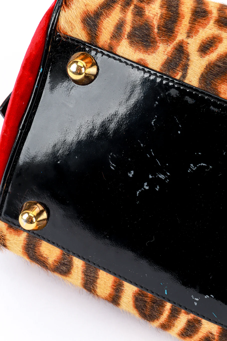 2004 F/W Velvet & Leopard Print Bowler Bag - Image 10