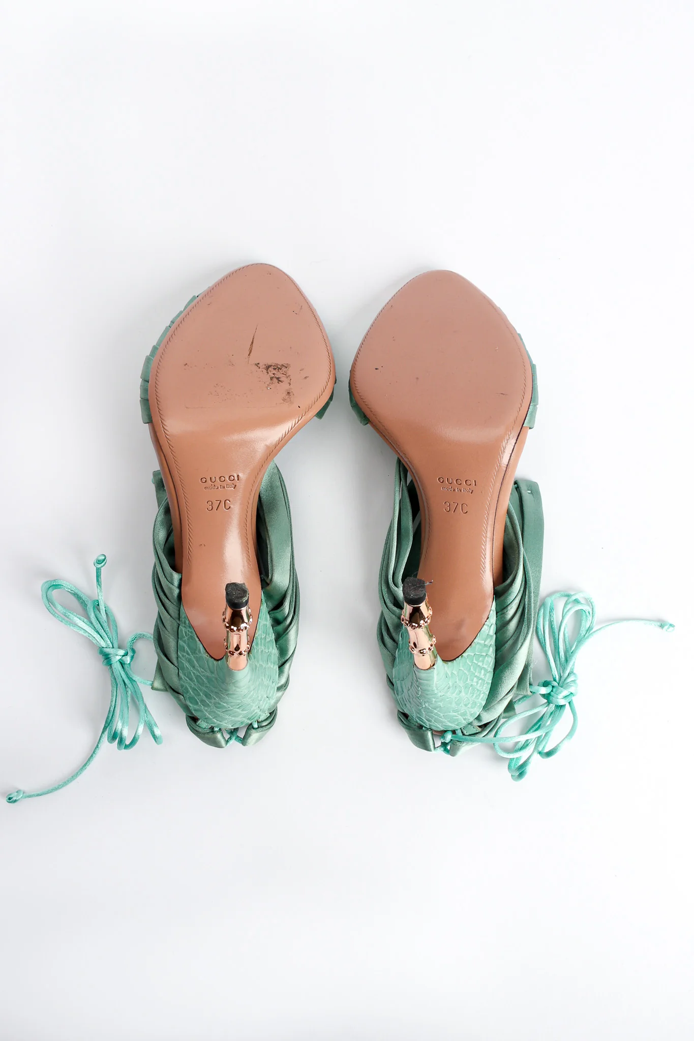 2004 S/S Satin Croc Lace Up Heels - Image 11