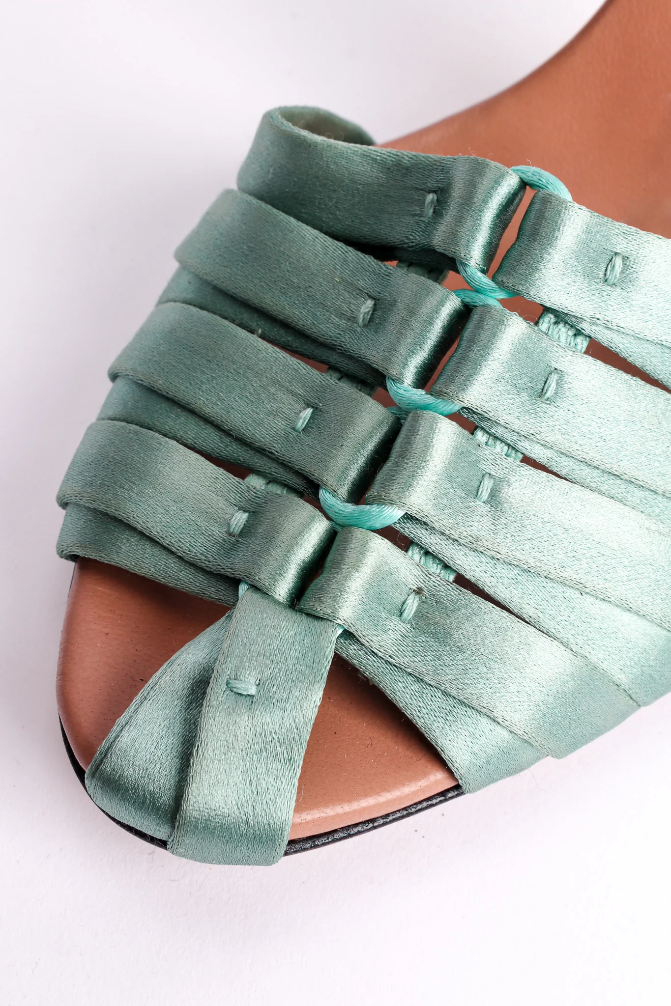 2004 S/S Satin Croc Lace Up Heels - Image 12