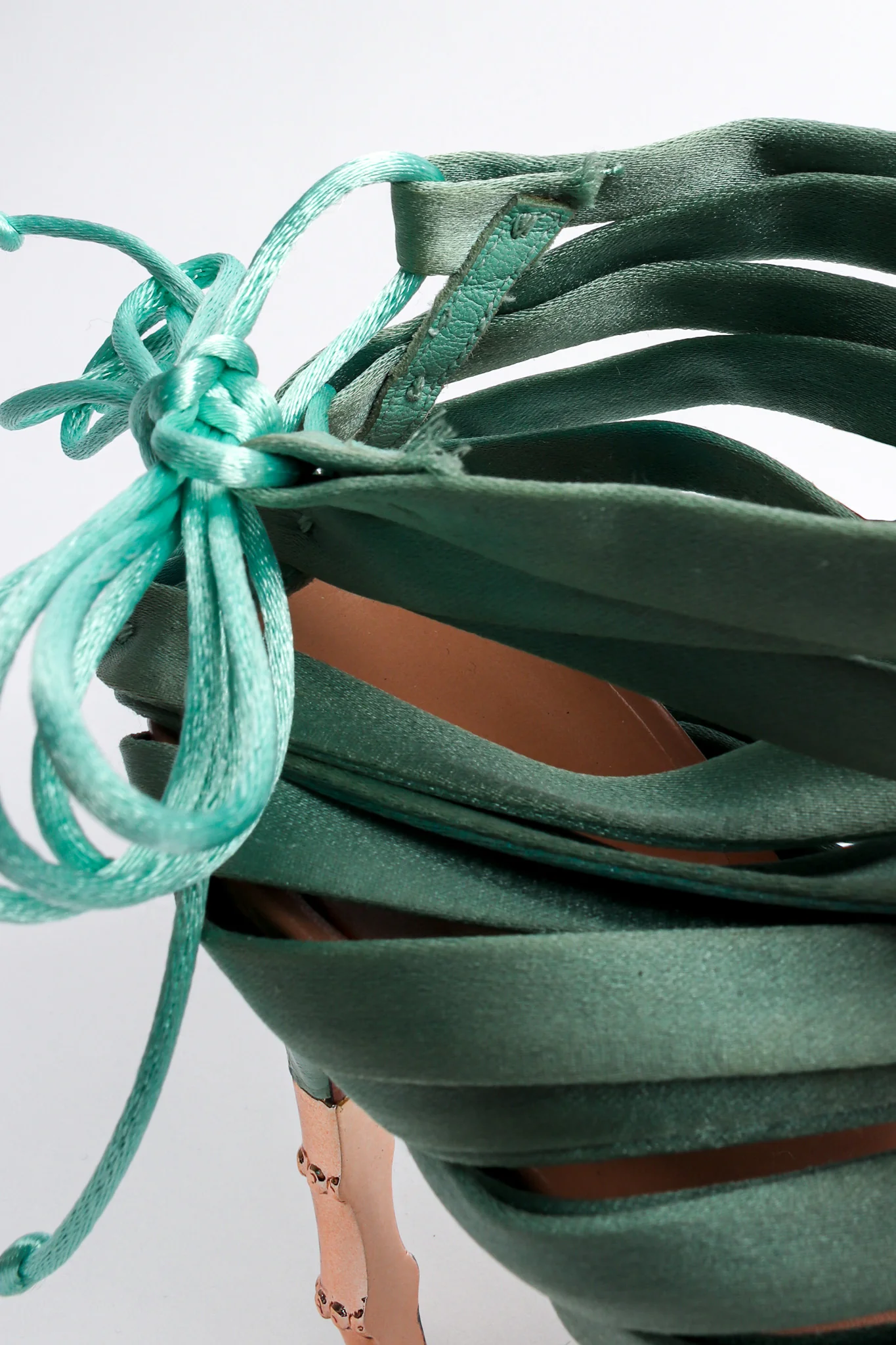 2004 S/S Satin Croc Lace Up Heels - Image 13