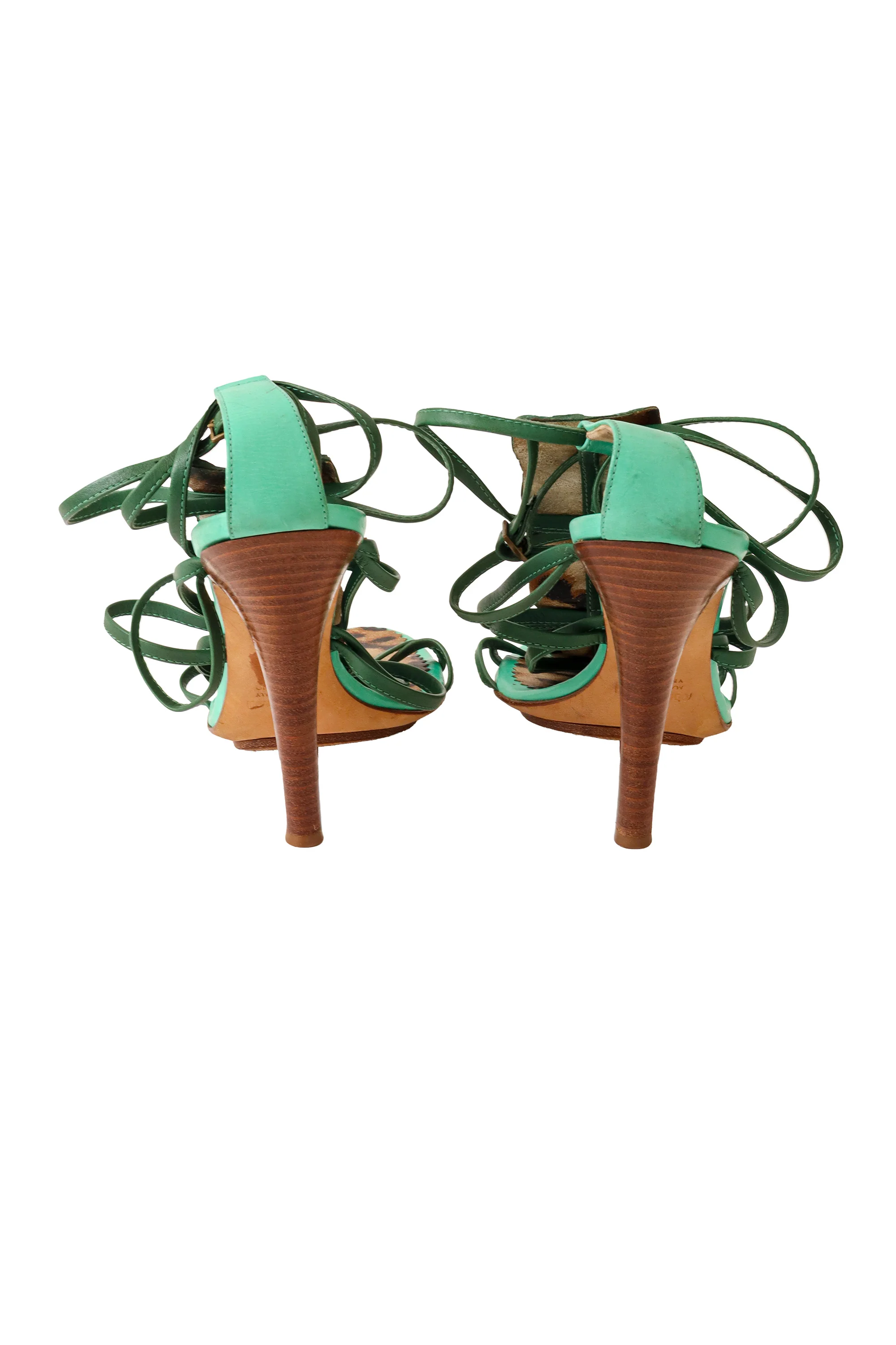 2005 S/S Green Strappy Crocodile Heels - Image 7