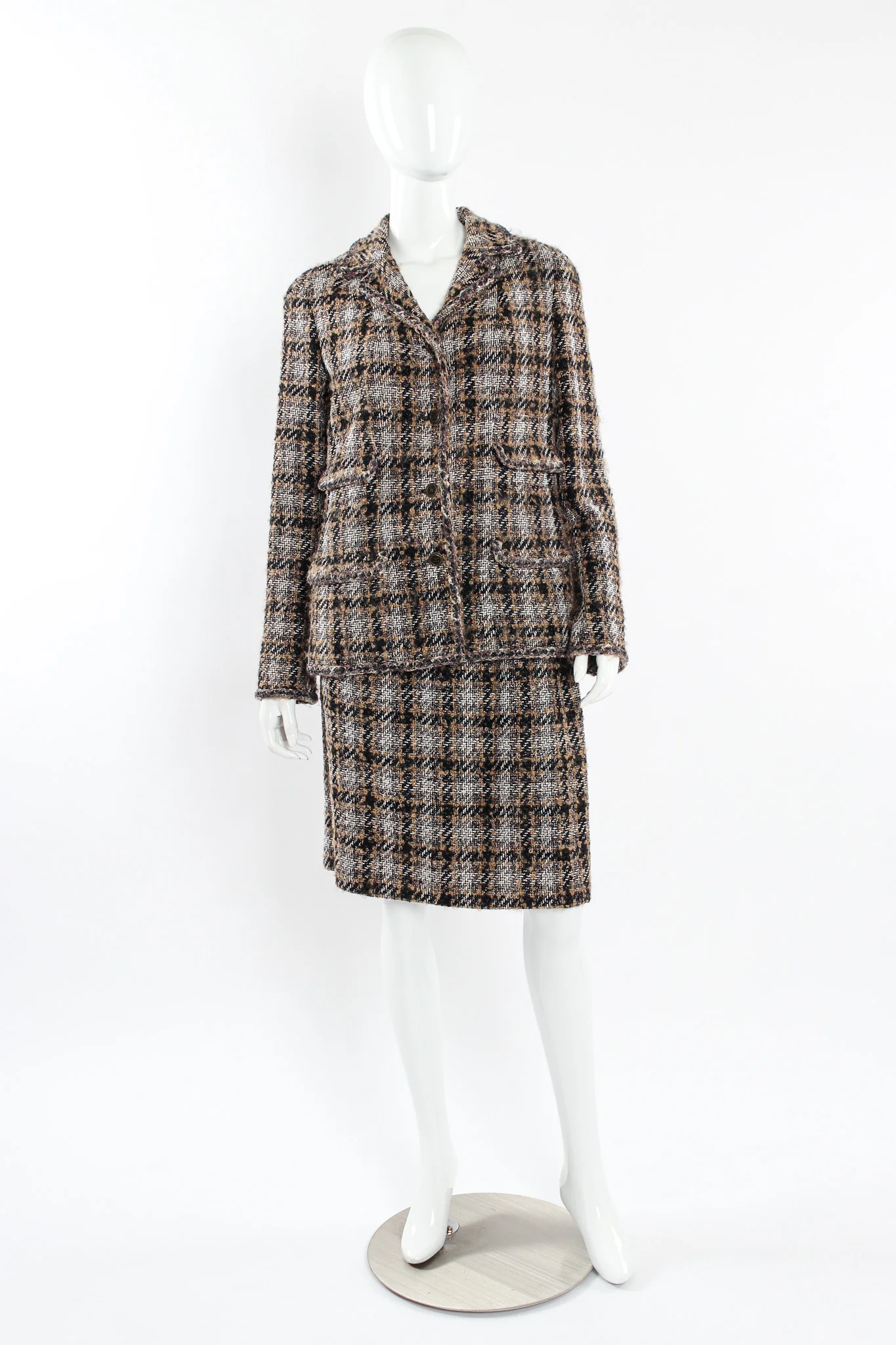 2005A Tweed Jacket & Skirt Wool Set