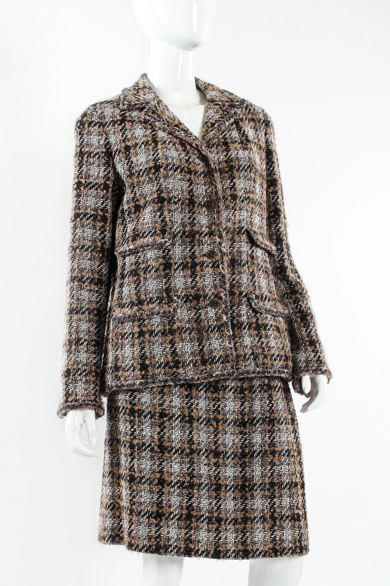 2005A Tweed Jacket & Skirt Wool Set - Image 2